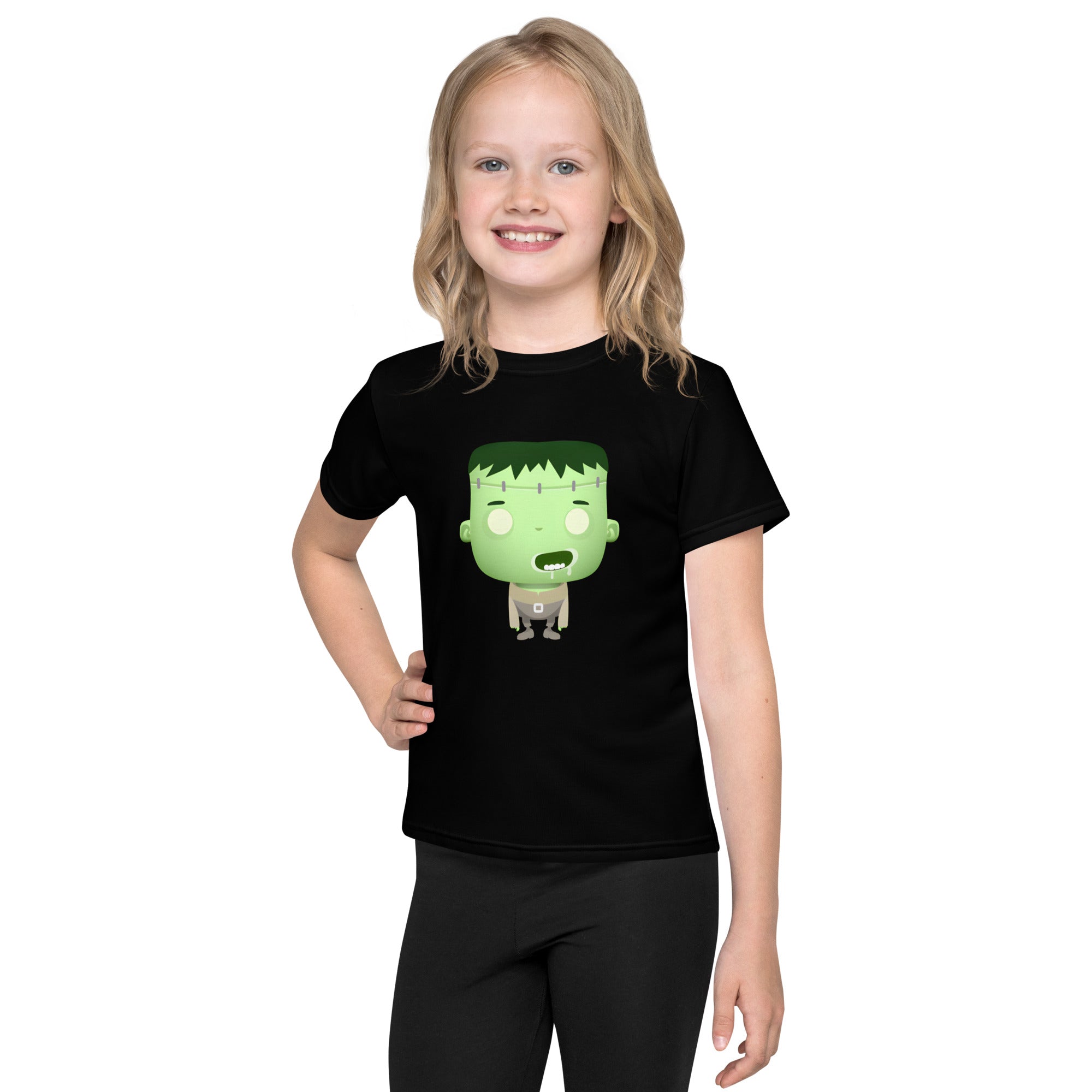 Kids crew neck t shirt Spooky Halloween Monster Franky