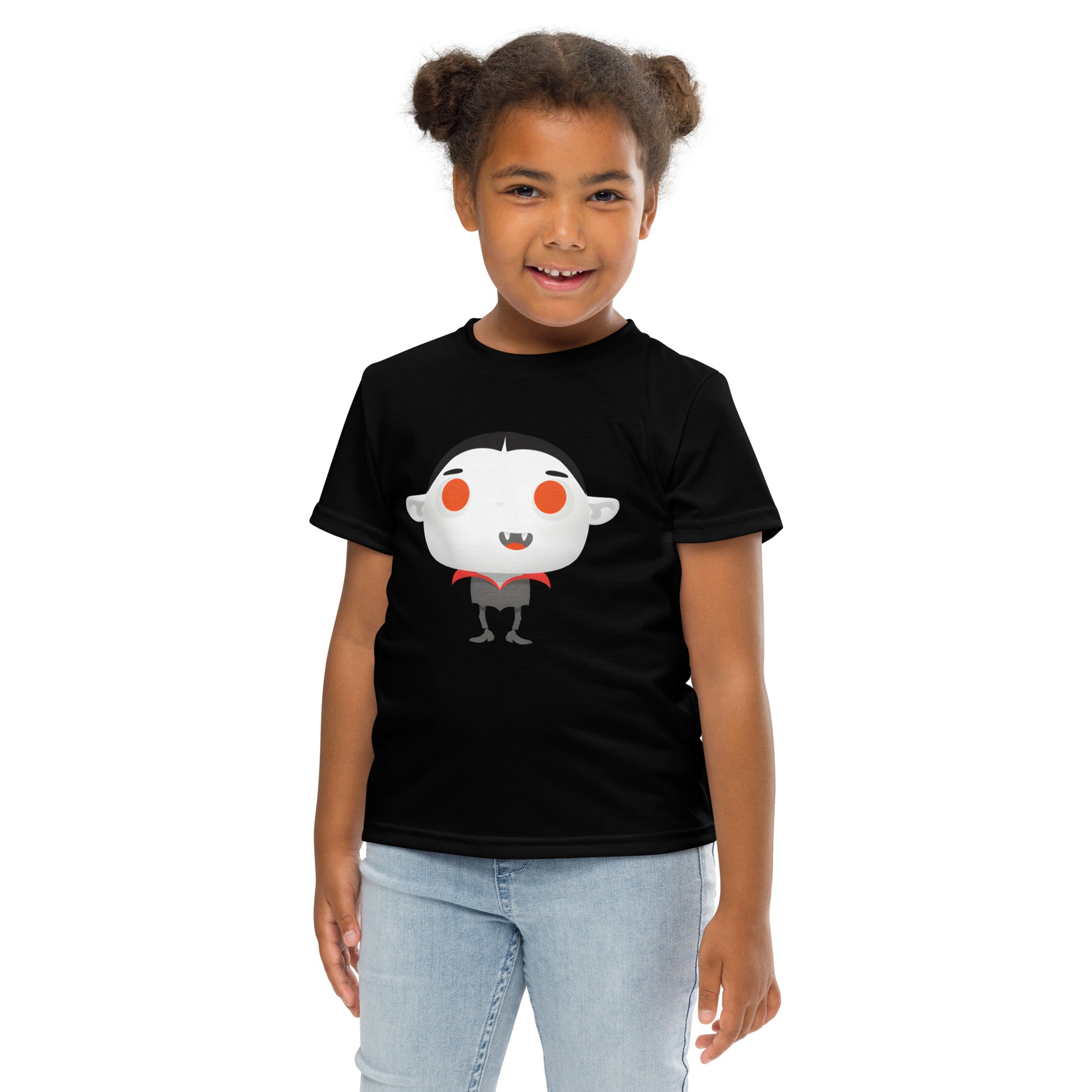 Kids crew neck t shirt Spooky Halloween Monster Vampire