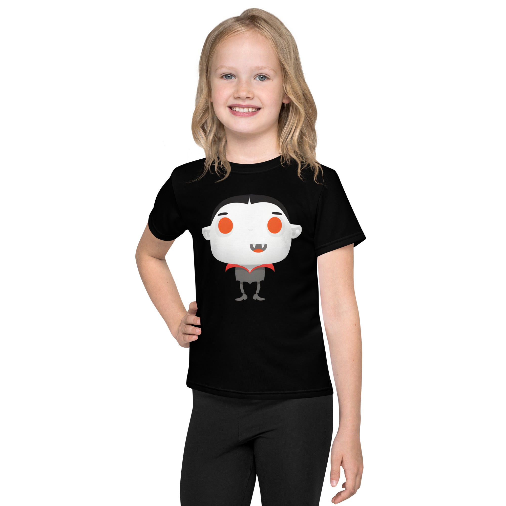 Kids crew neck t shirt Spooky Halloween Monster Vampire
