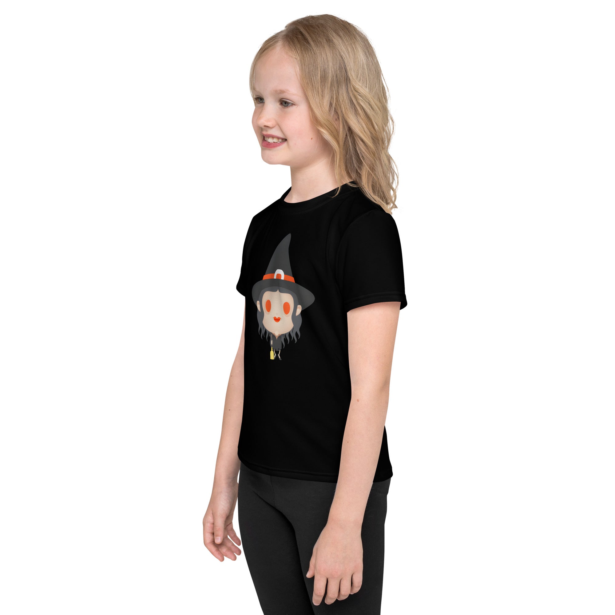 Kids crew neck t shirt Spooky Halloween Monster Witch