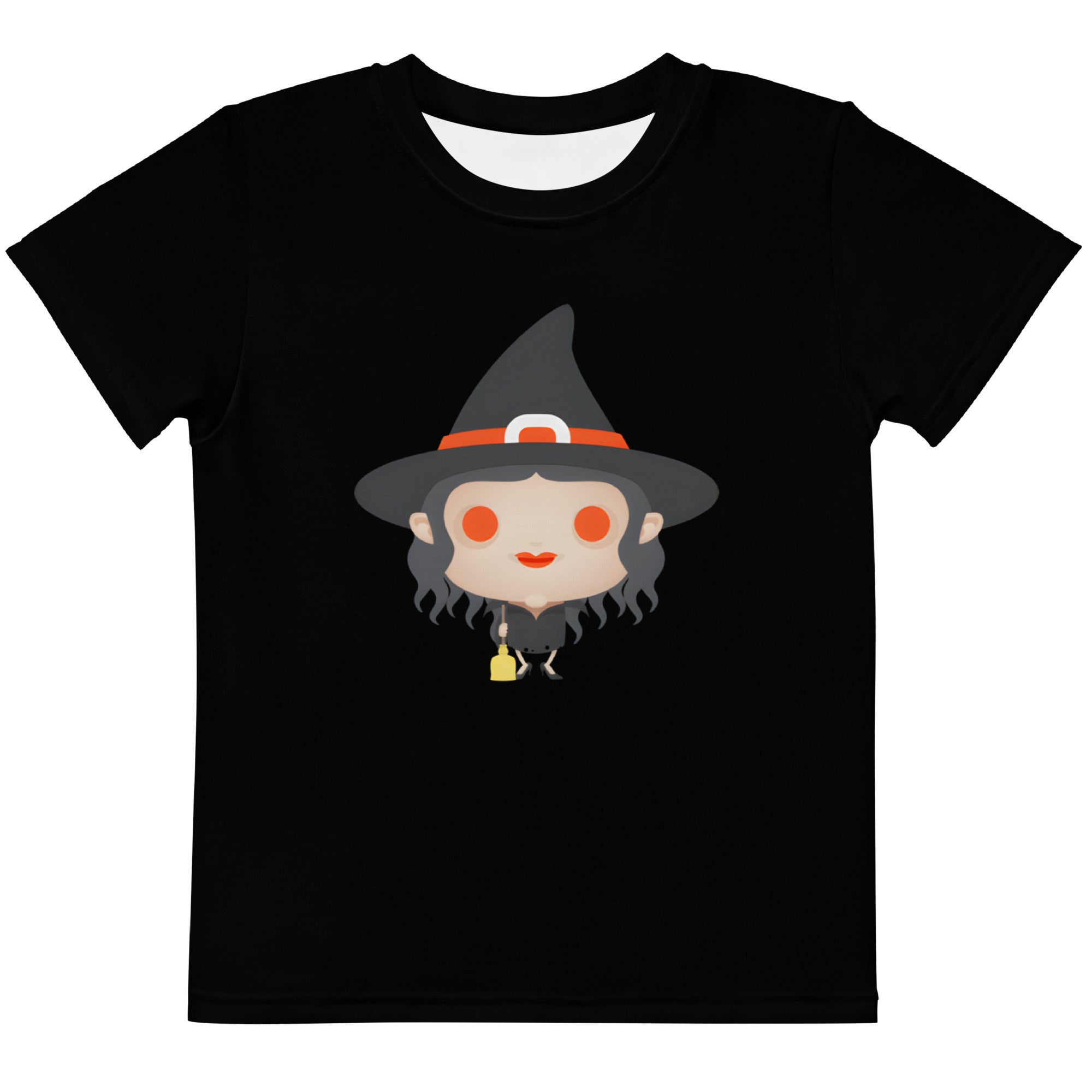 Kids crew neck t shirt Spooky Halloween Monster Witch