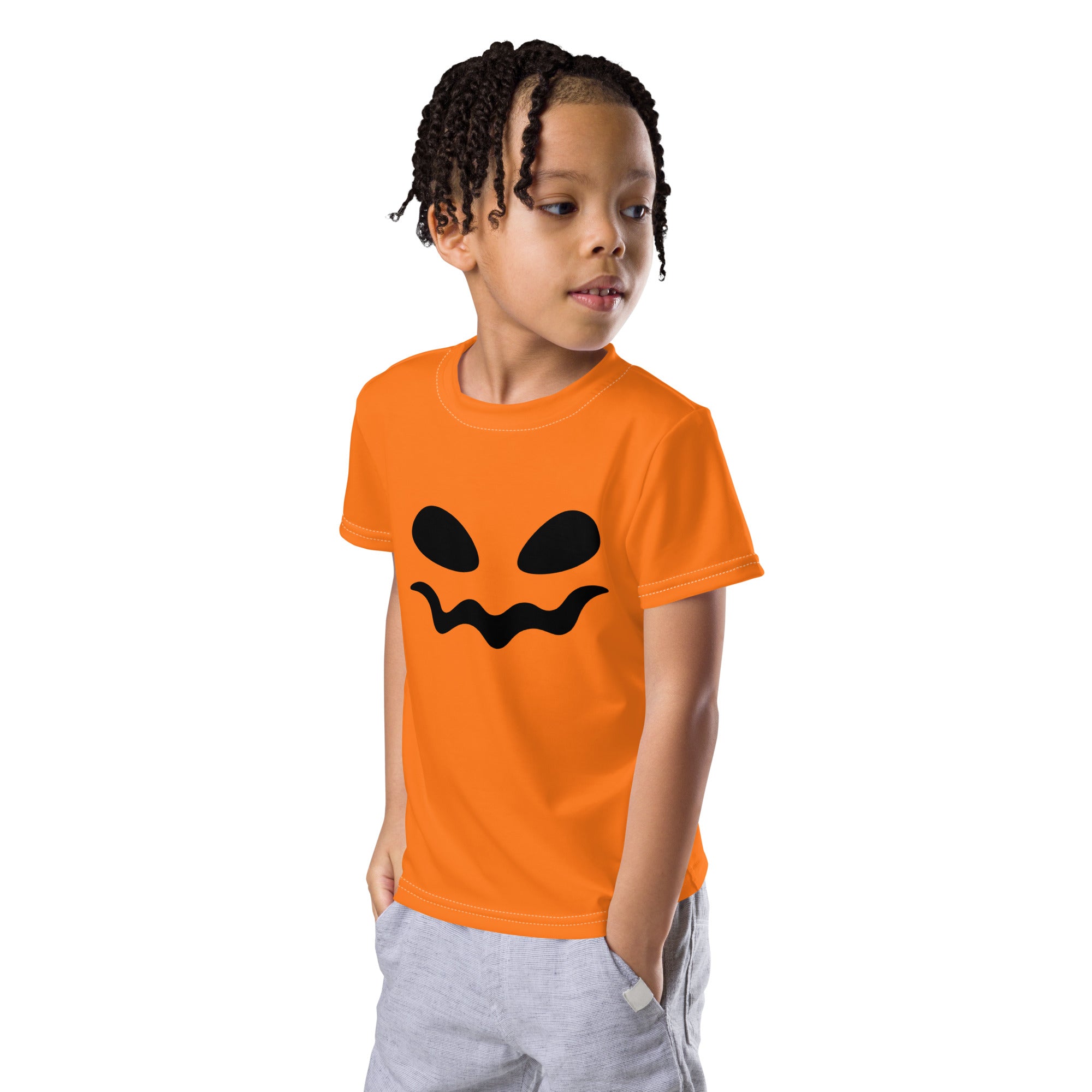 Kids crew neck t shirt Spooky smile I