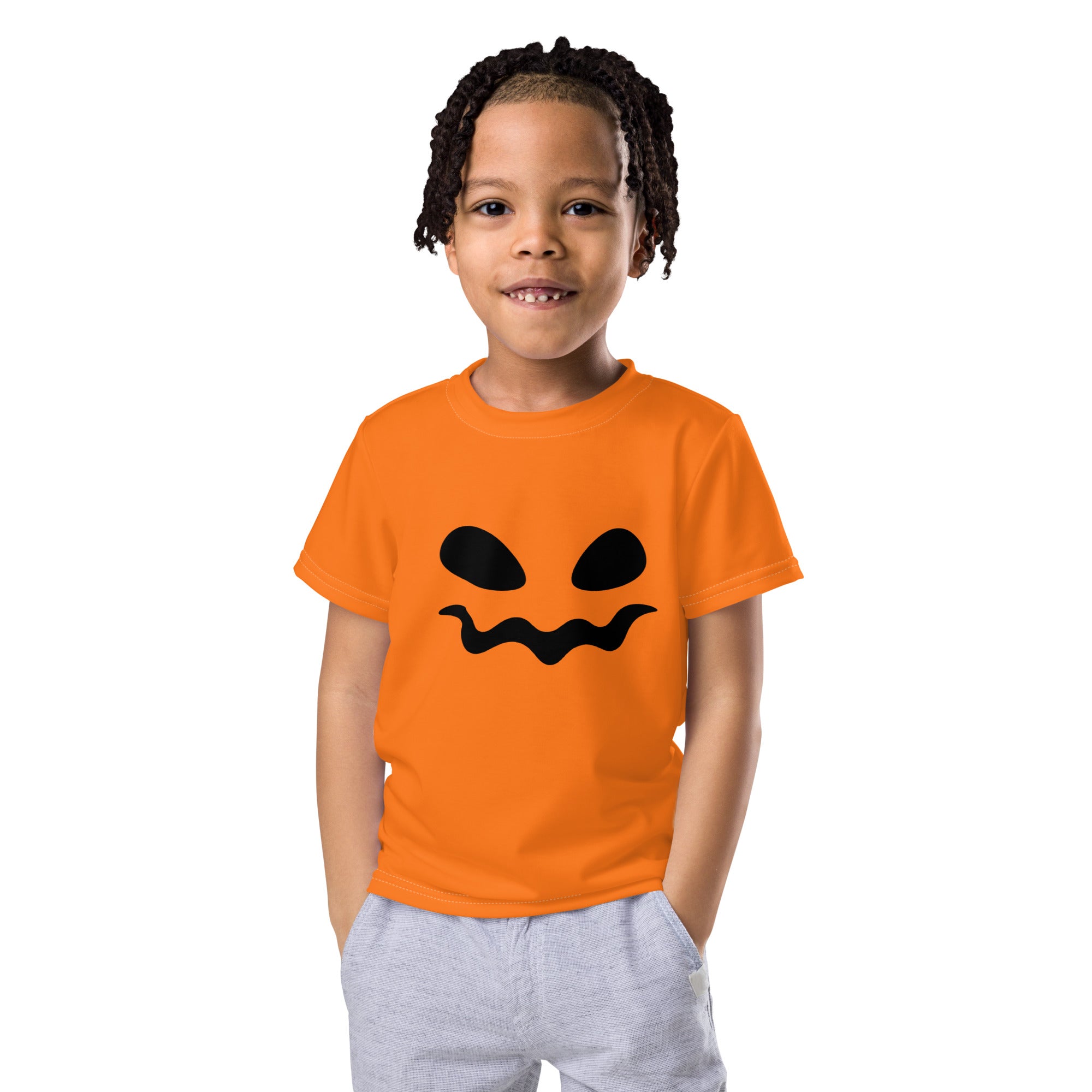 Kids crew neck t shirt Spooky smile I