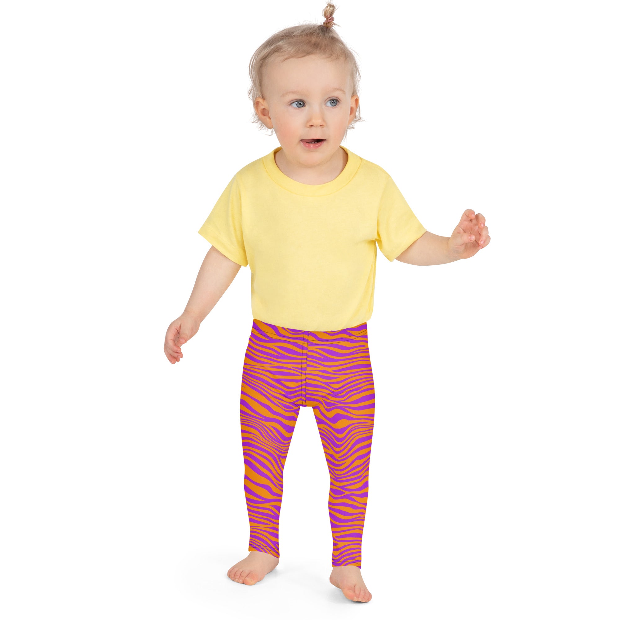 Kid's Leggings Leopard Purple and Orange