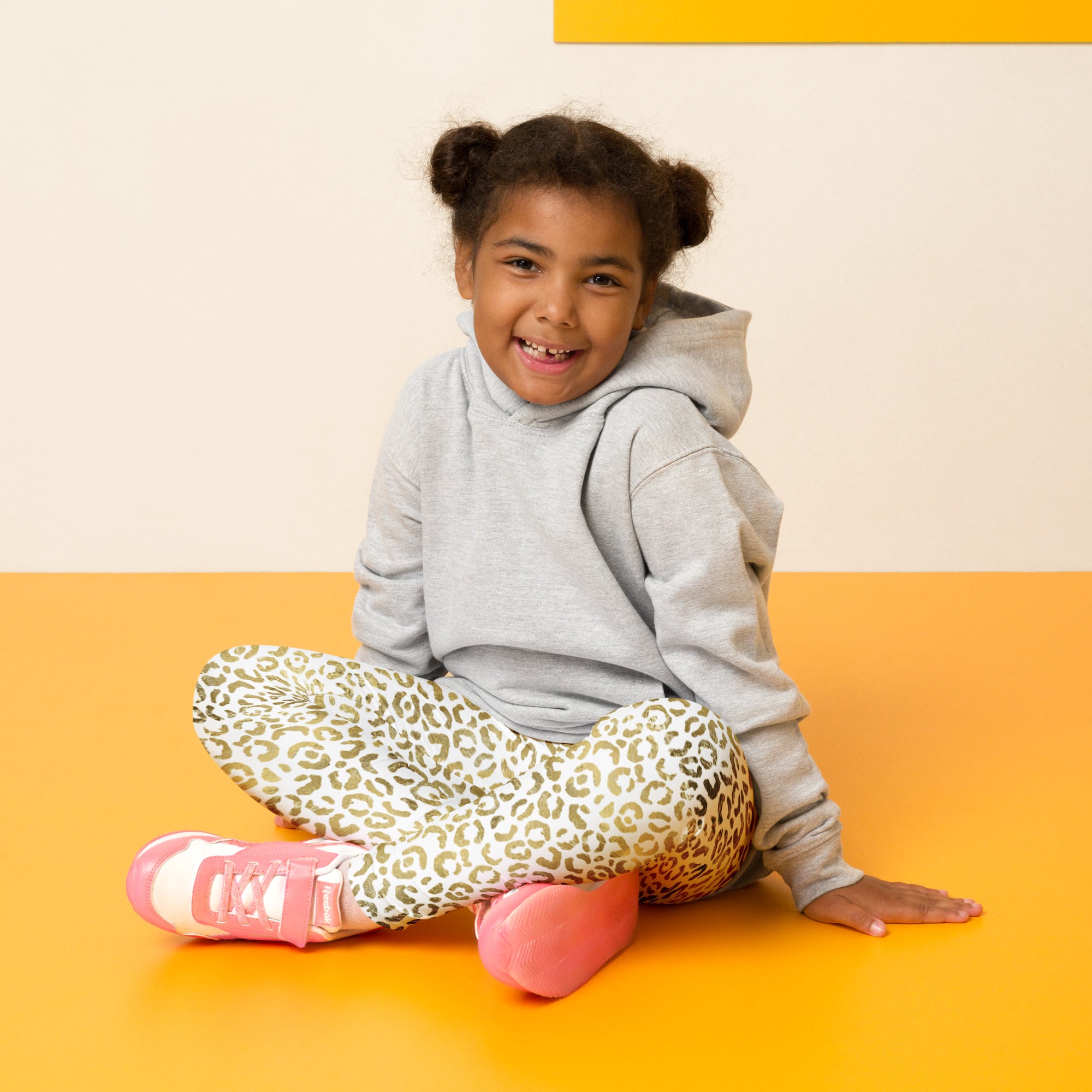 Kid's Leggings Leopard White and Gold