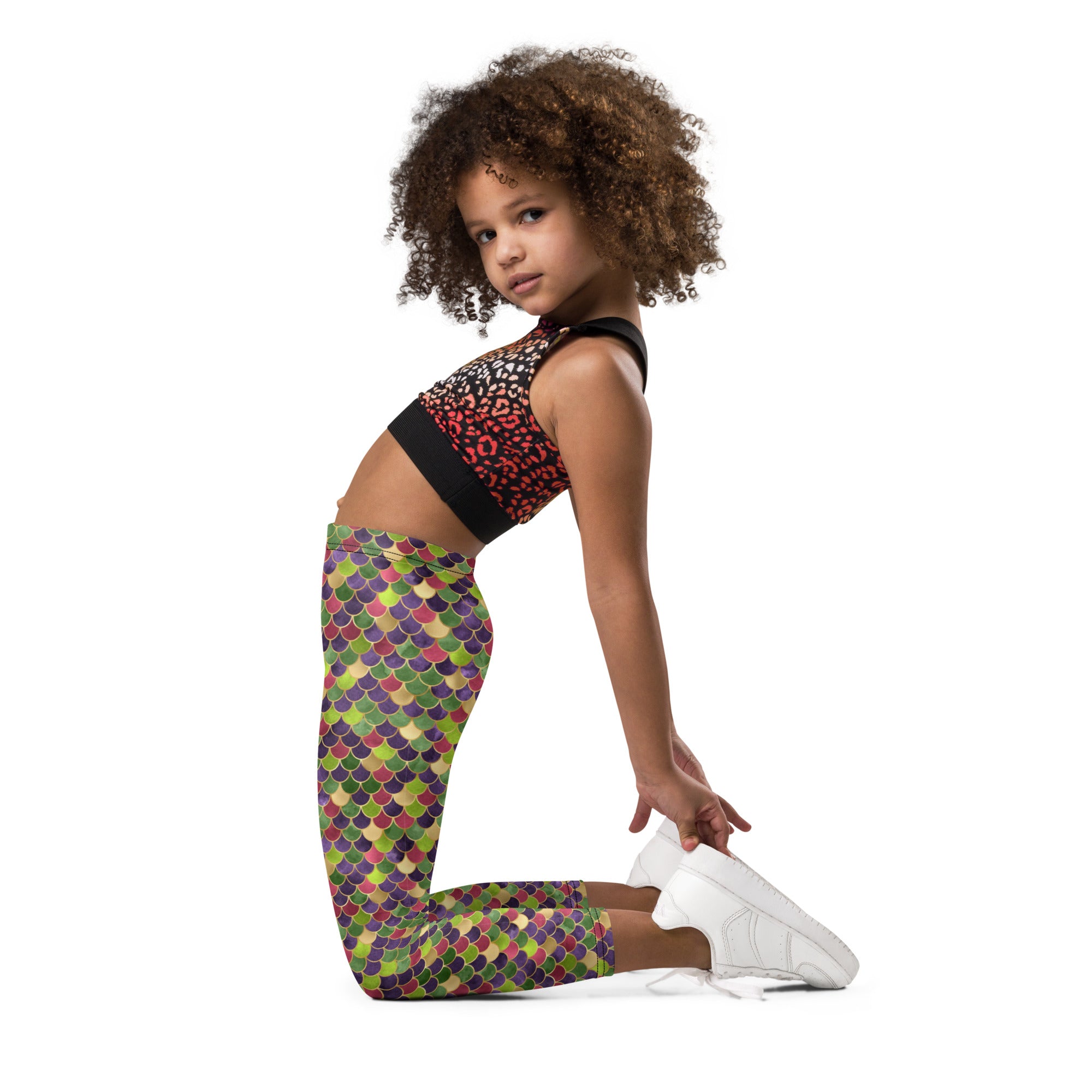 Kid's Leggings Mermaid Green and Gold