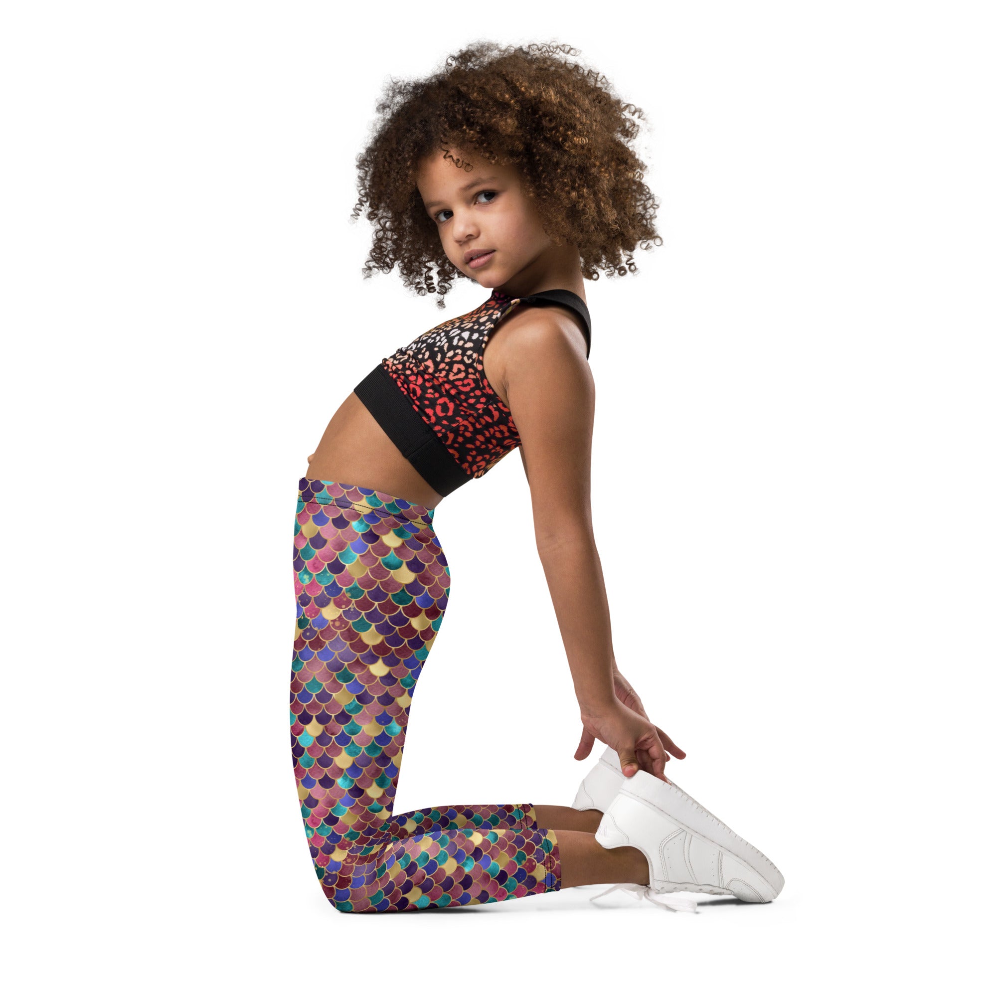 Kid's Leggings Mermaid Pink and Gold