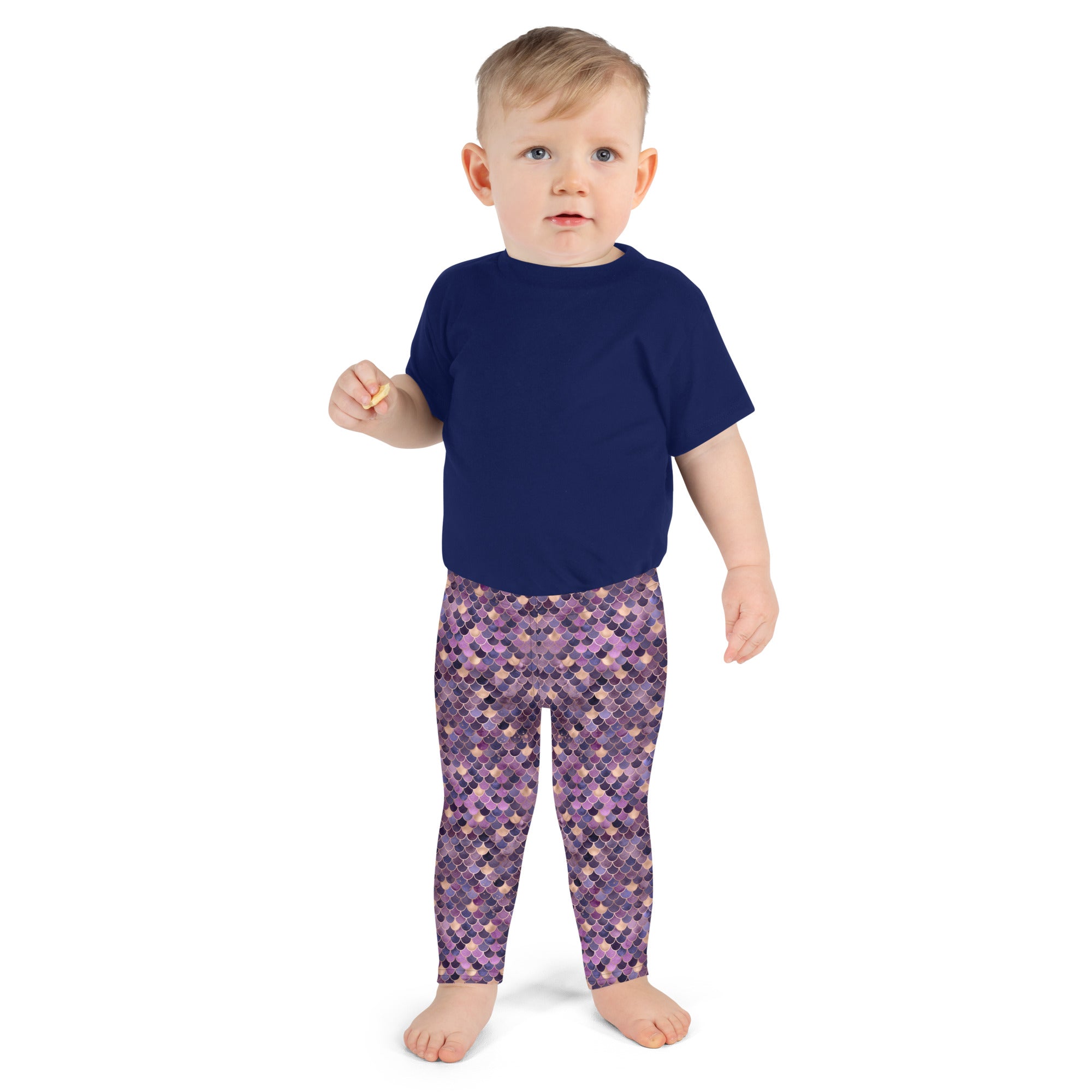 Kid's Leggings Mermaid Purple and Gold