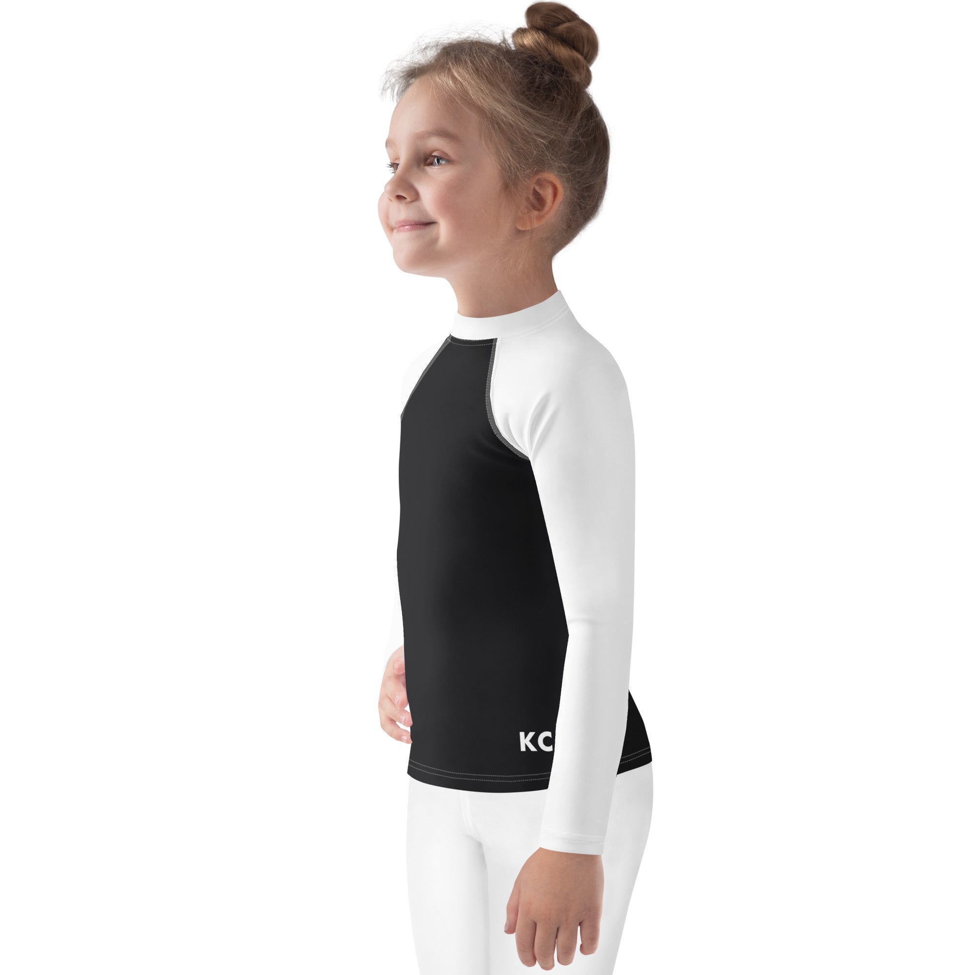 Kids Rash Guard Black And White