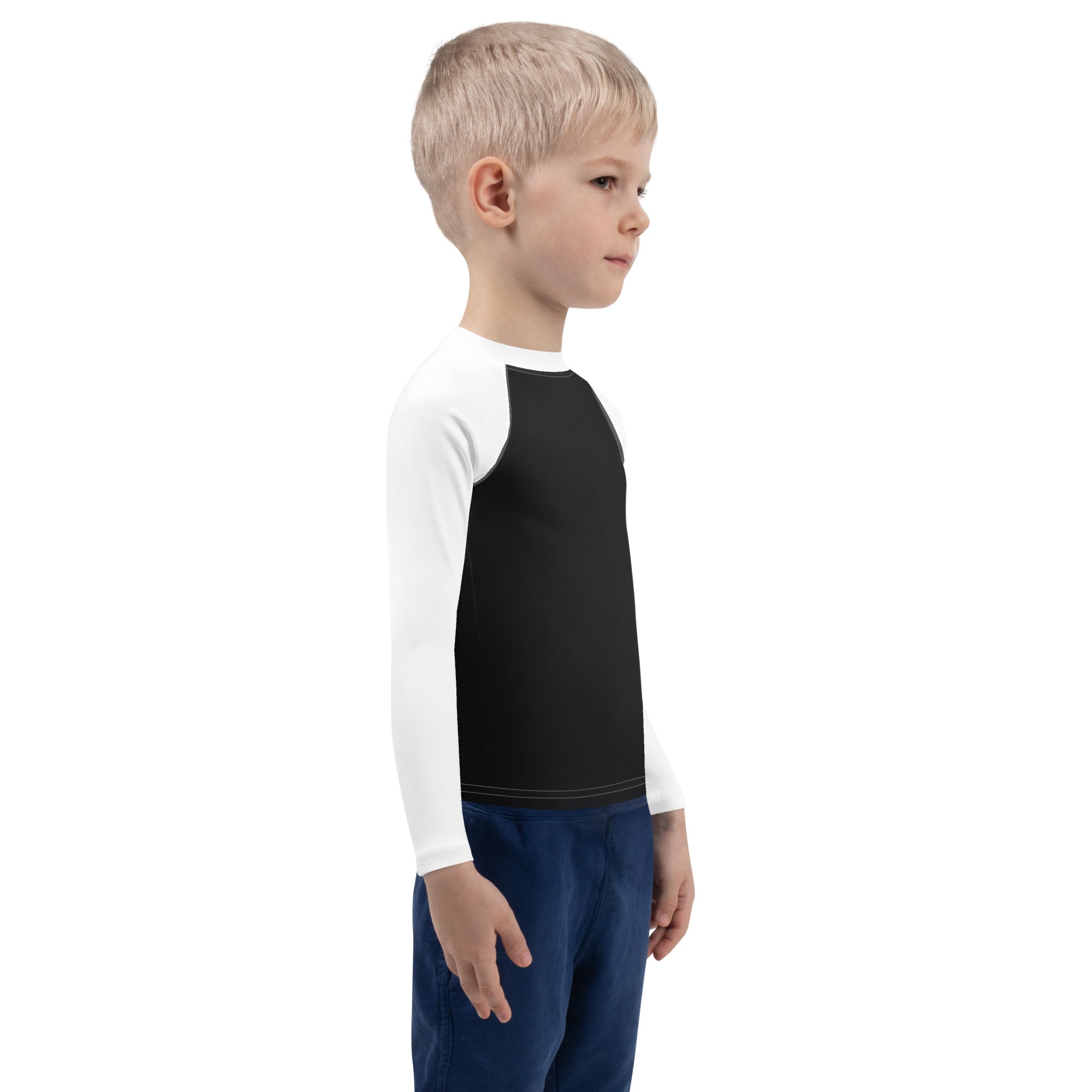 Kids Rash Guard Black And White