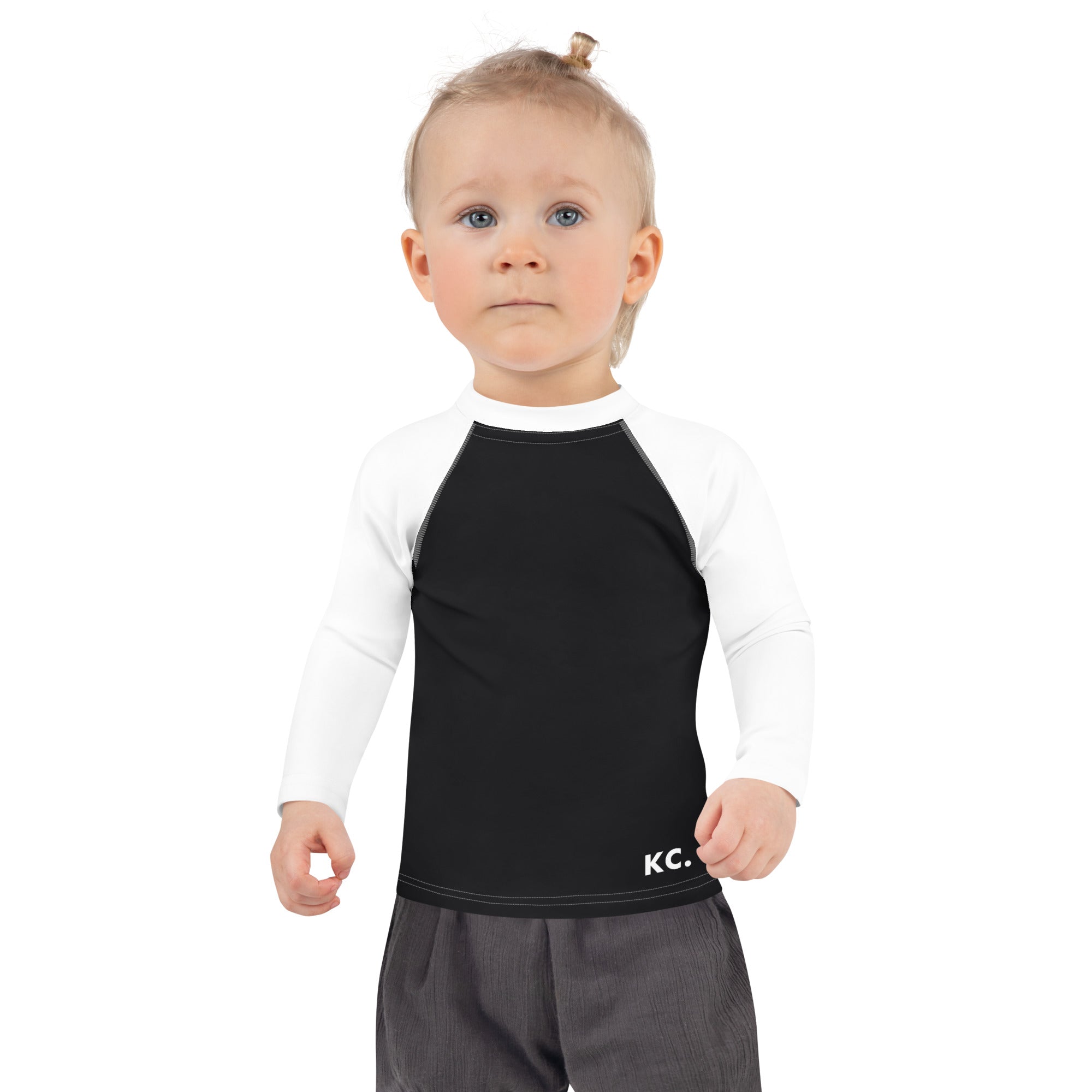 Kids Rash Guard Black And White