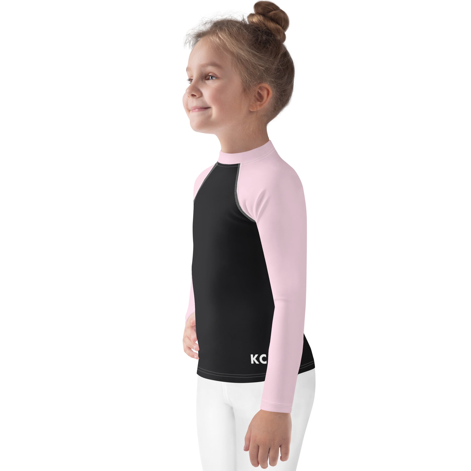 Kids Rash Guard Pink And Black