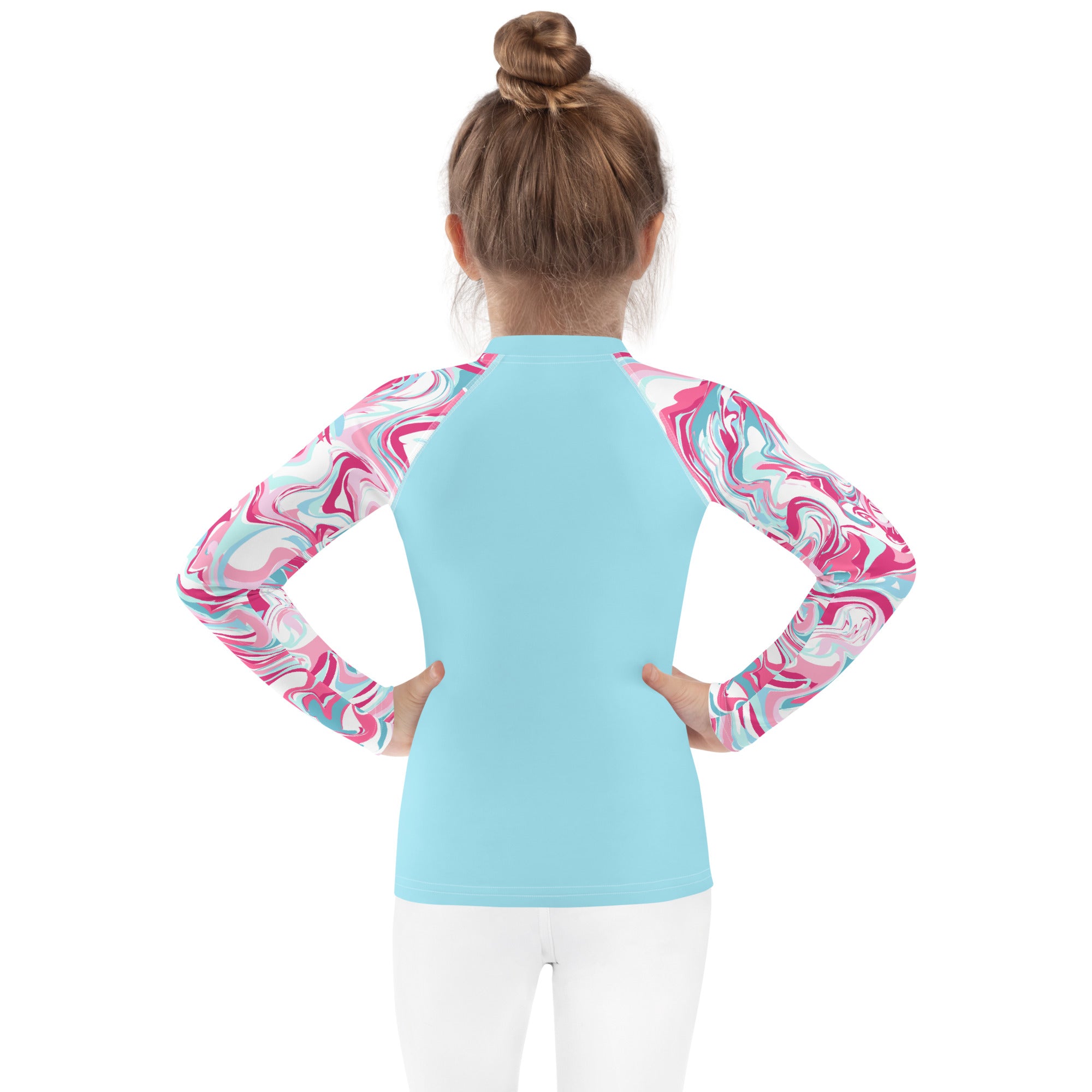 Kids Rash Guard Pink Marble