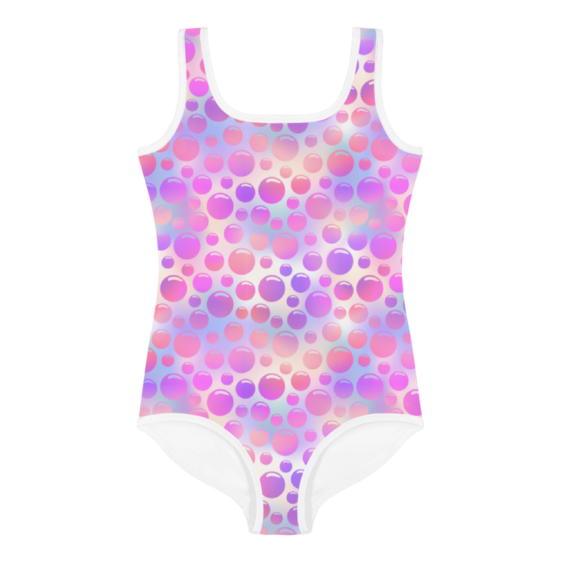 Kids Swimsuit Bubbles Pink and Blue