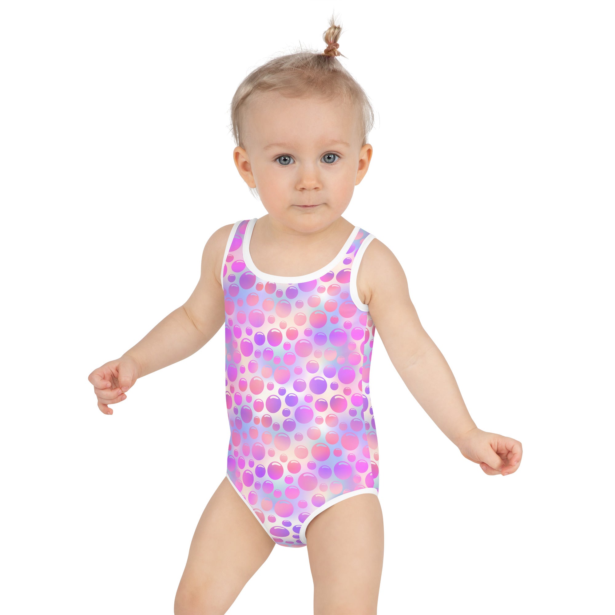 Kids Swimsuit Bubbles Pink and Blue