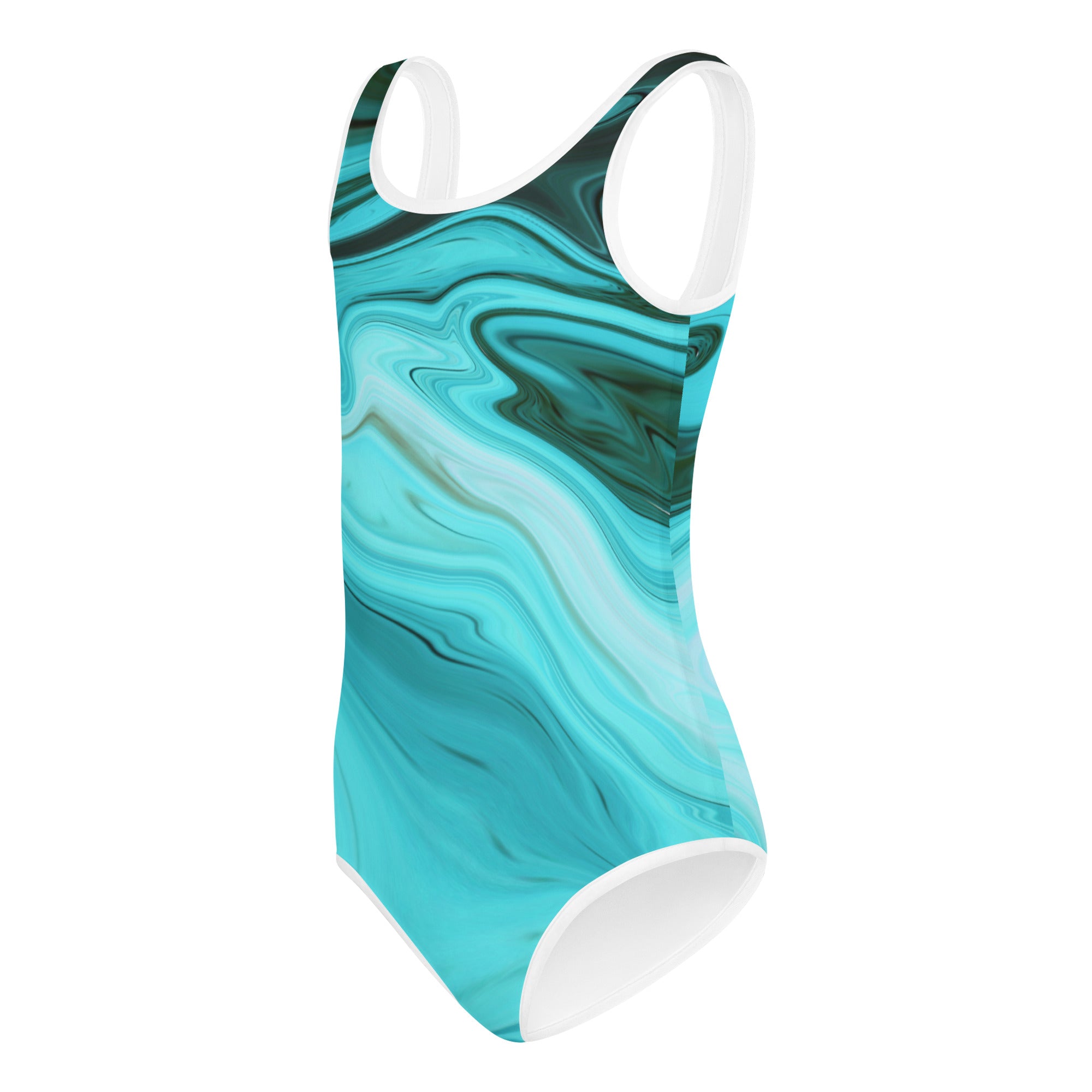 Kids Swimsuit Liquide Marble Blue