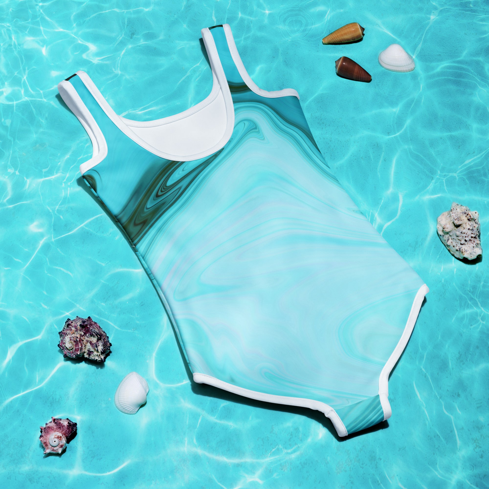 Kids Swimsuit Liquide Marble Blue
