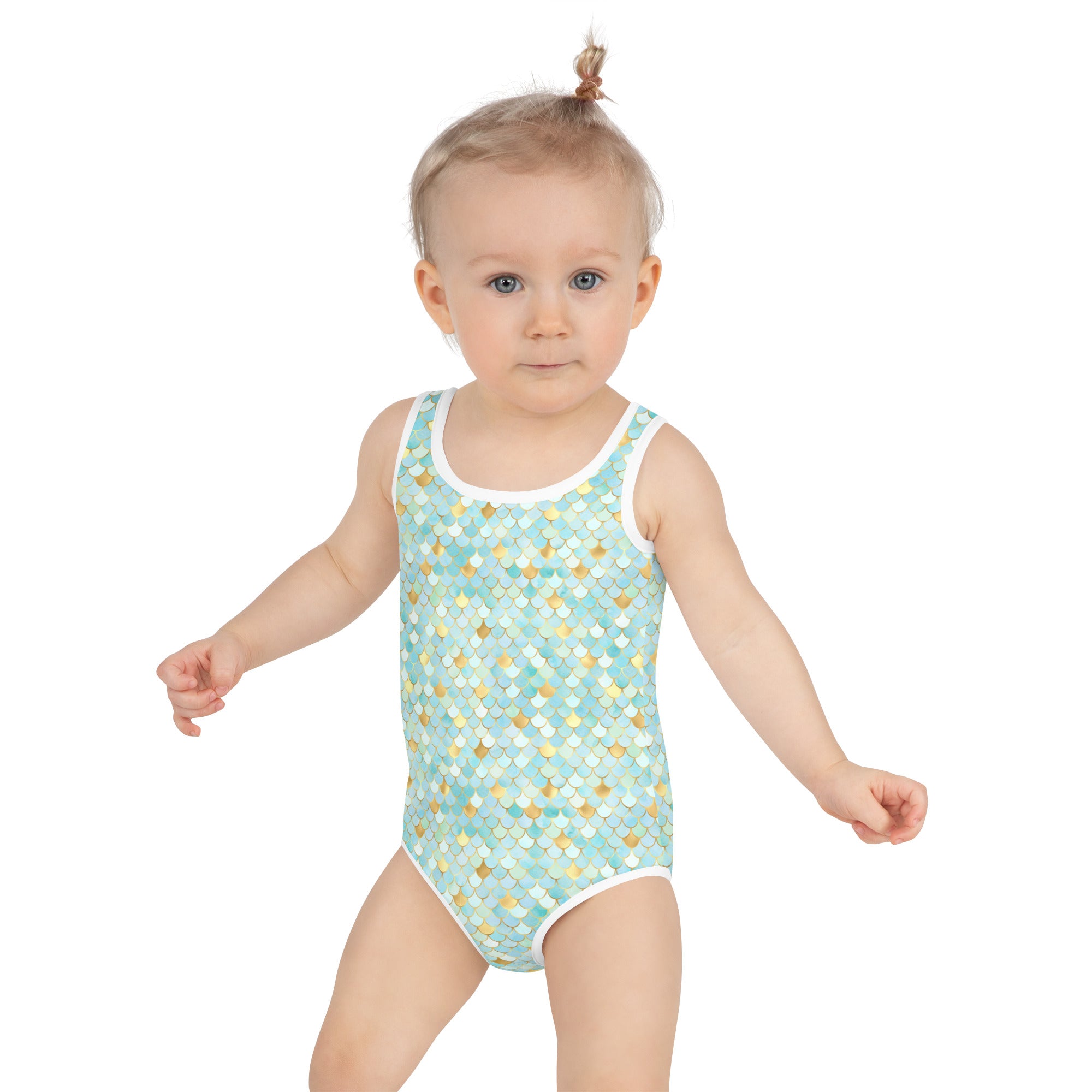 Kids Swimsuit Mermaid Cyan