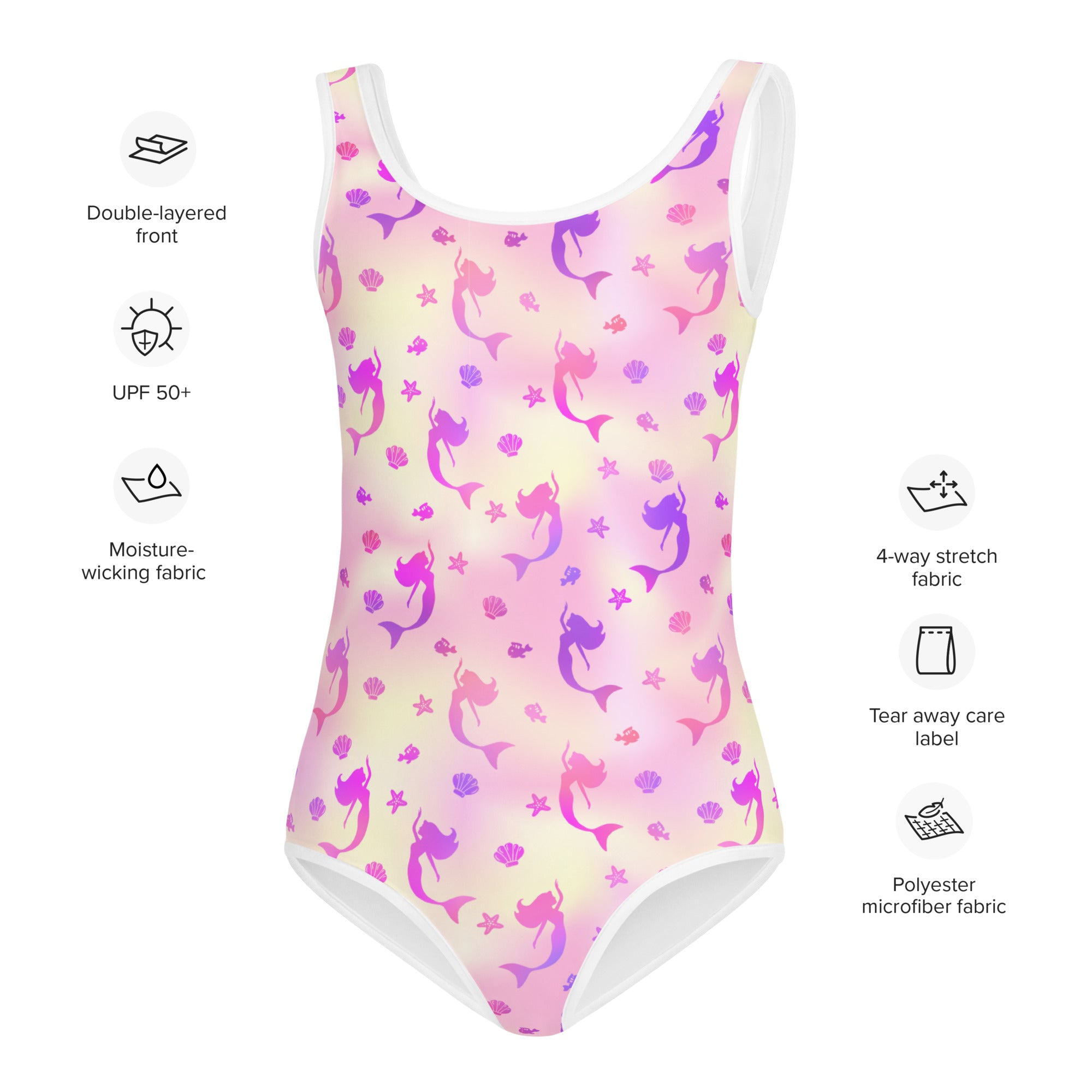 Kids Swimsuit Mermaid Pink and Blue