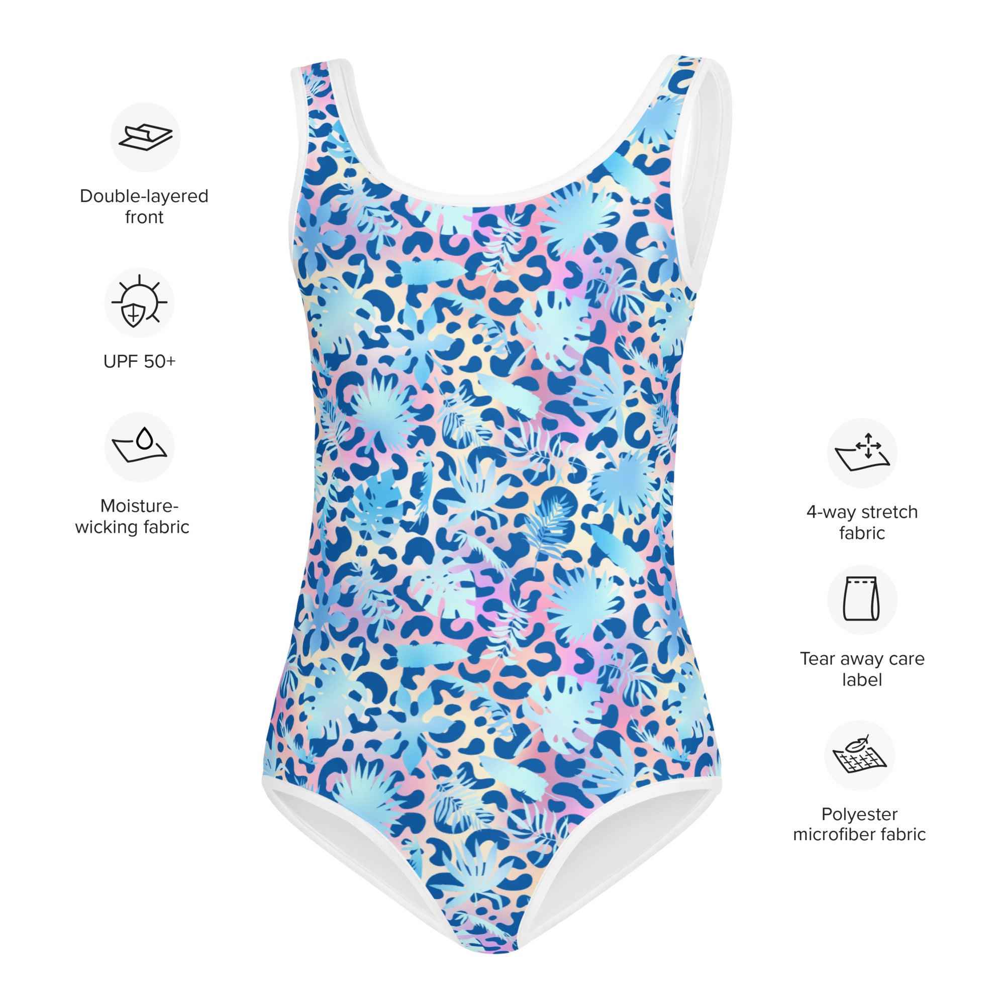 Kids Swimsuit Summer Leopard and Leafs