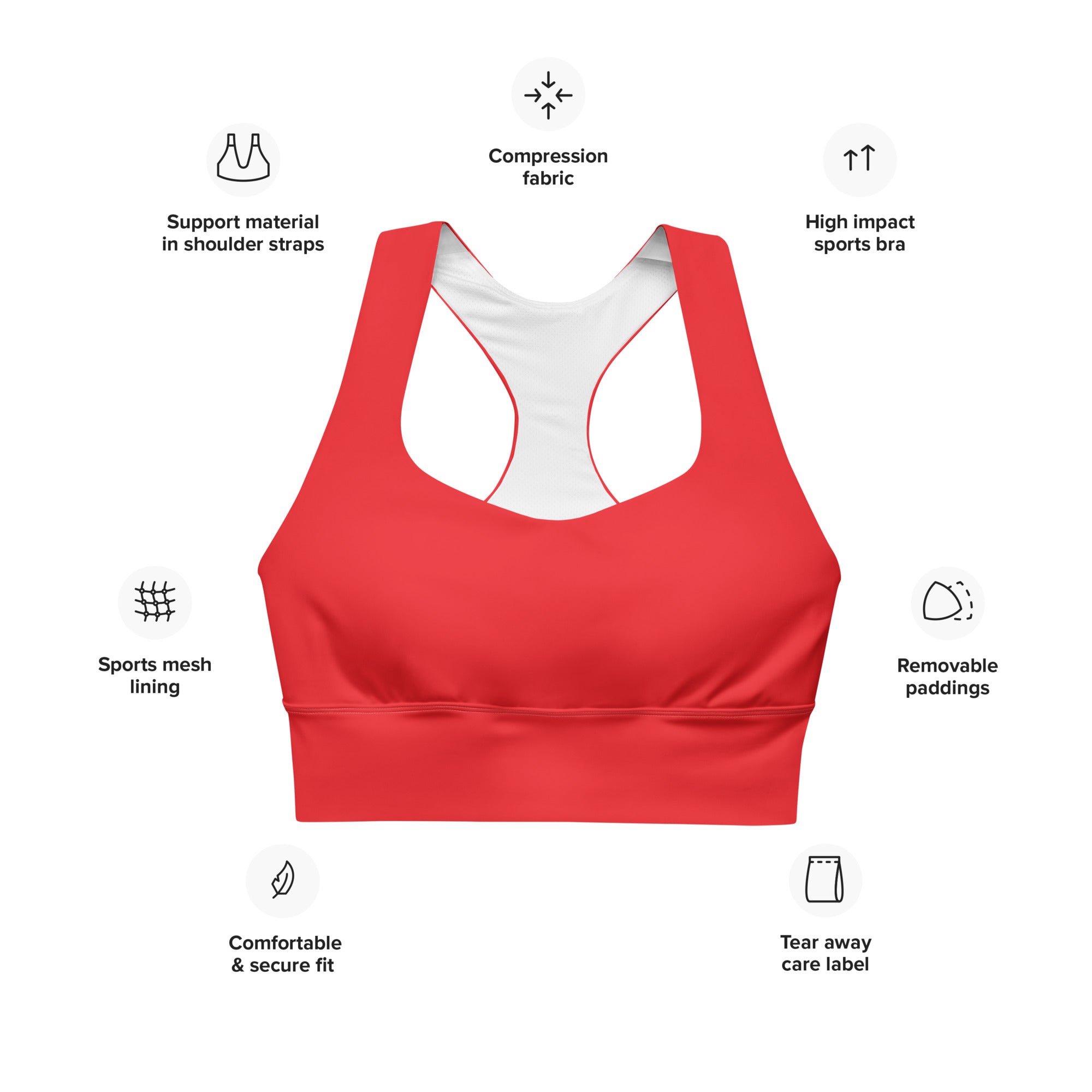 Longline sports bra Alizarin