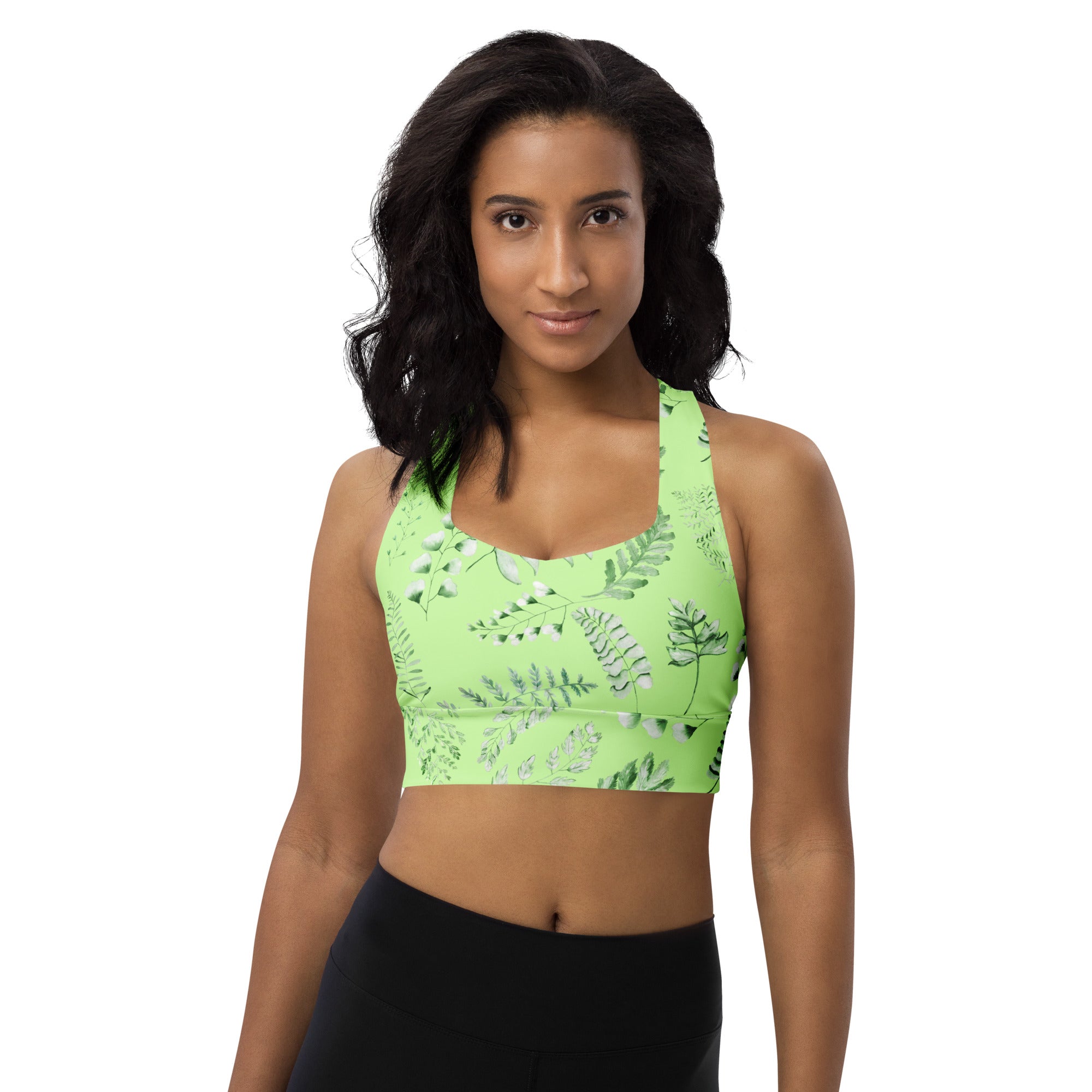 Longline sports bra Green Fern