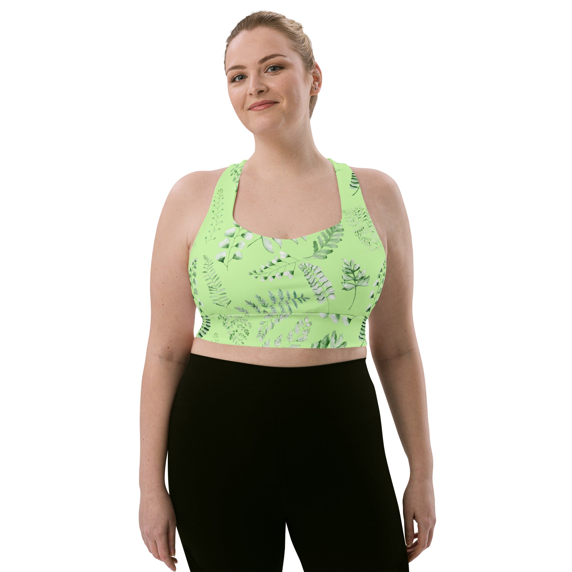 Longline sports bra Green Fern