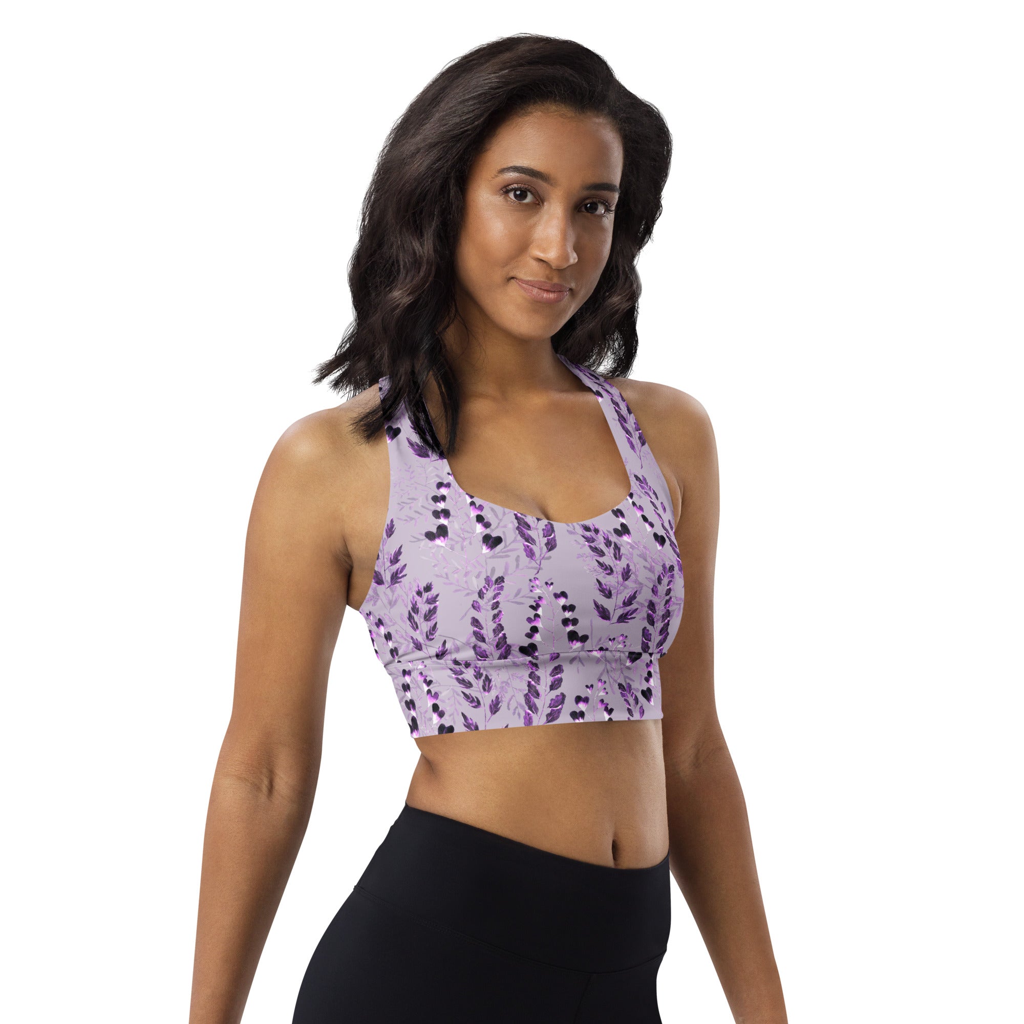 Longline sports bra Purple Fern