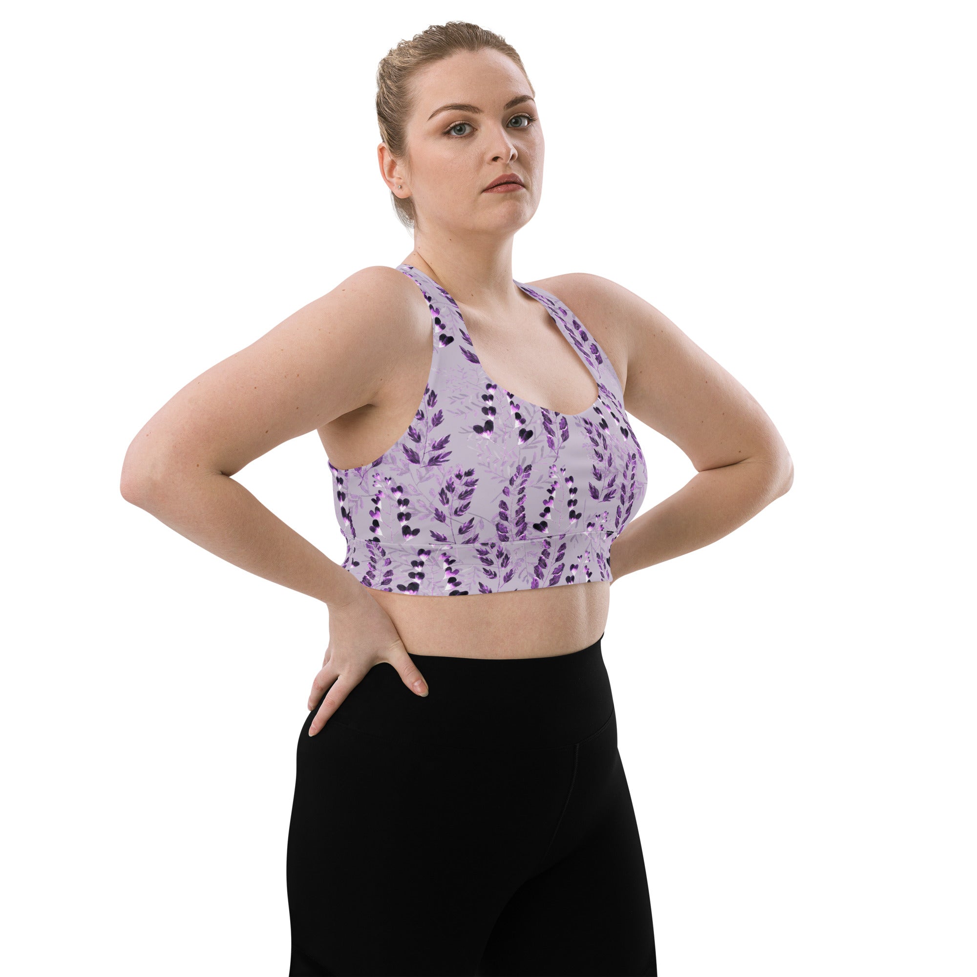 Longline sports bra Purple Fern