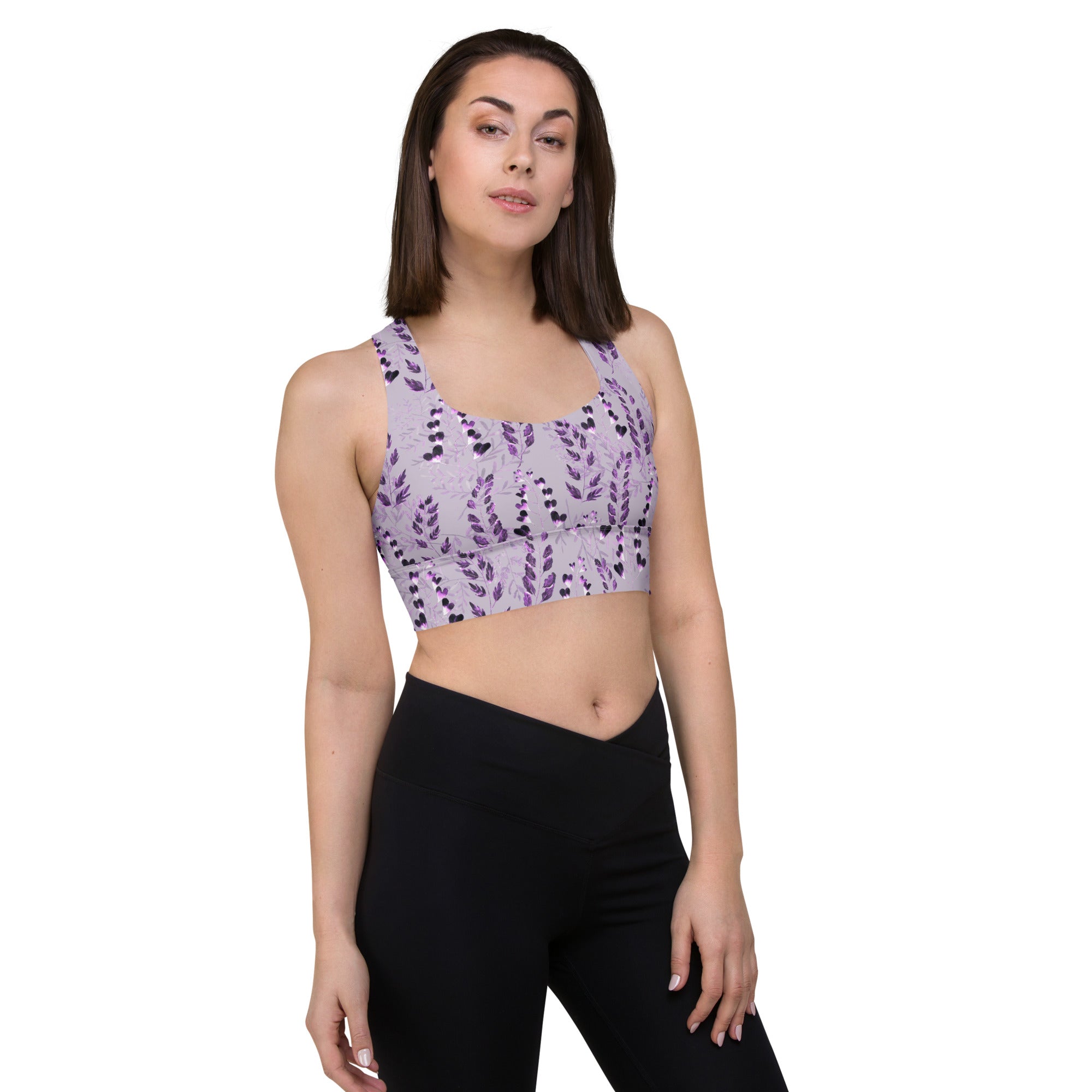 Longline sports bra Purple Fern