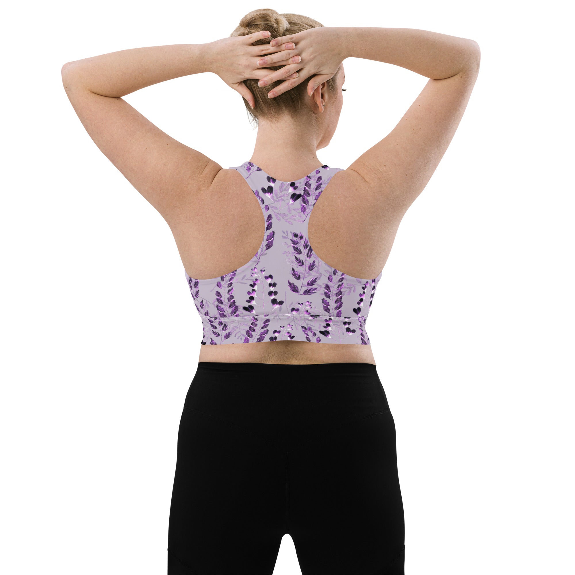 Longline sports bra Purple Fern