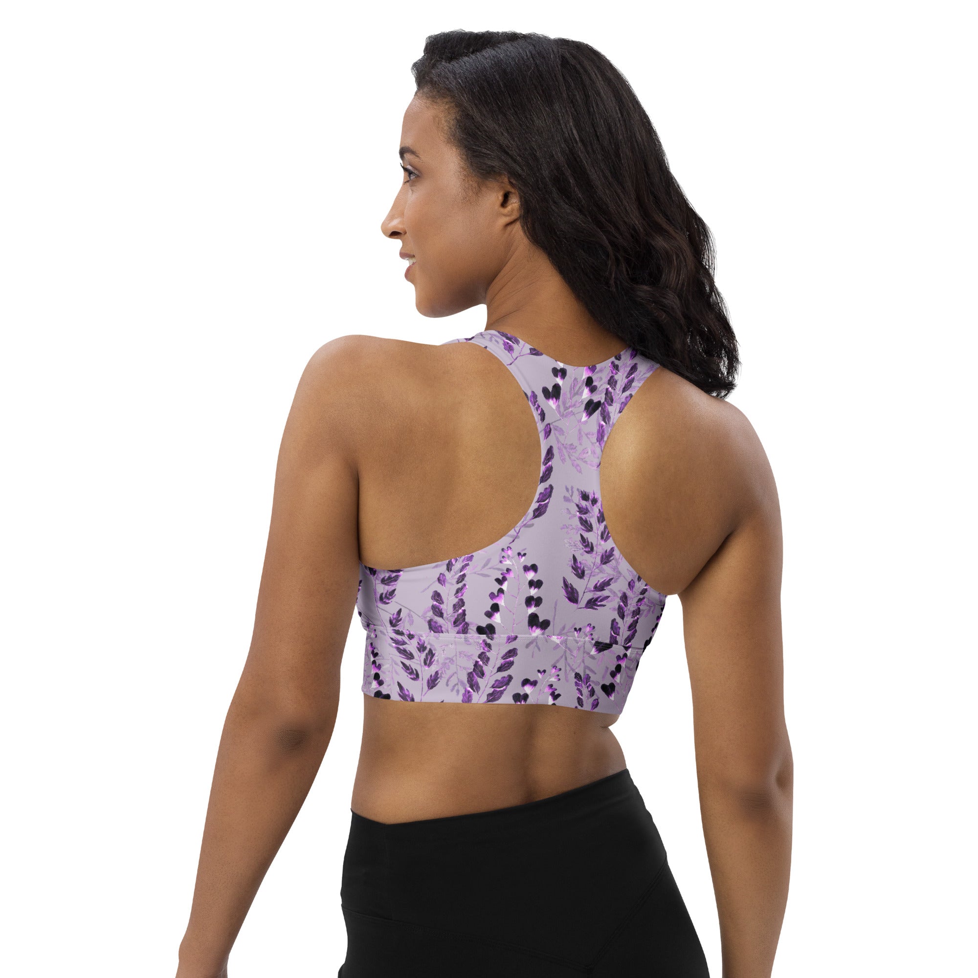 Longline sports bra Purple Fern
