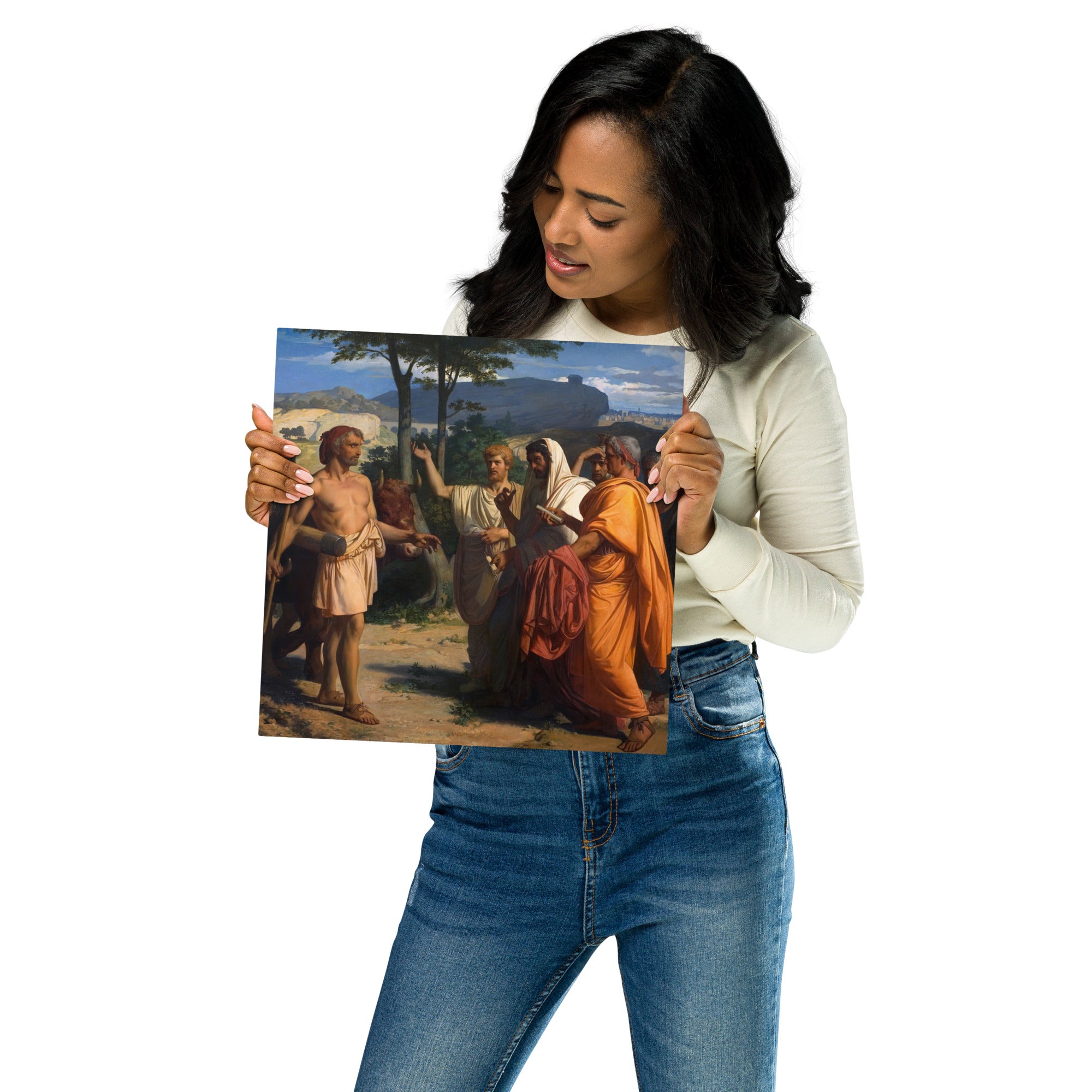 Metal prints Alexandre Cabanel French 1823 1889 Cincinnatus Recevant Les Ambassadeurs De Rome 1843