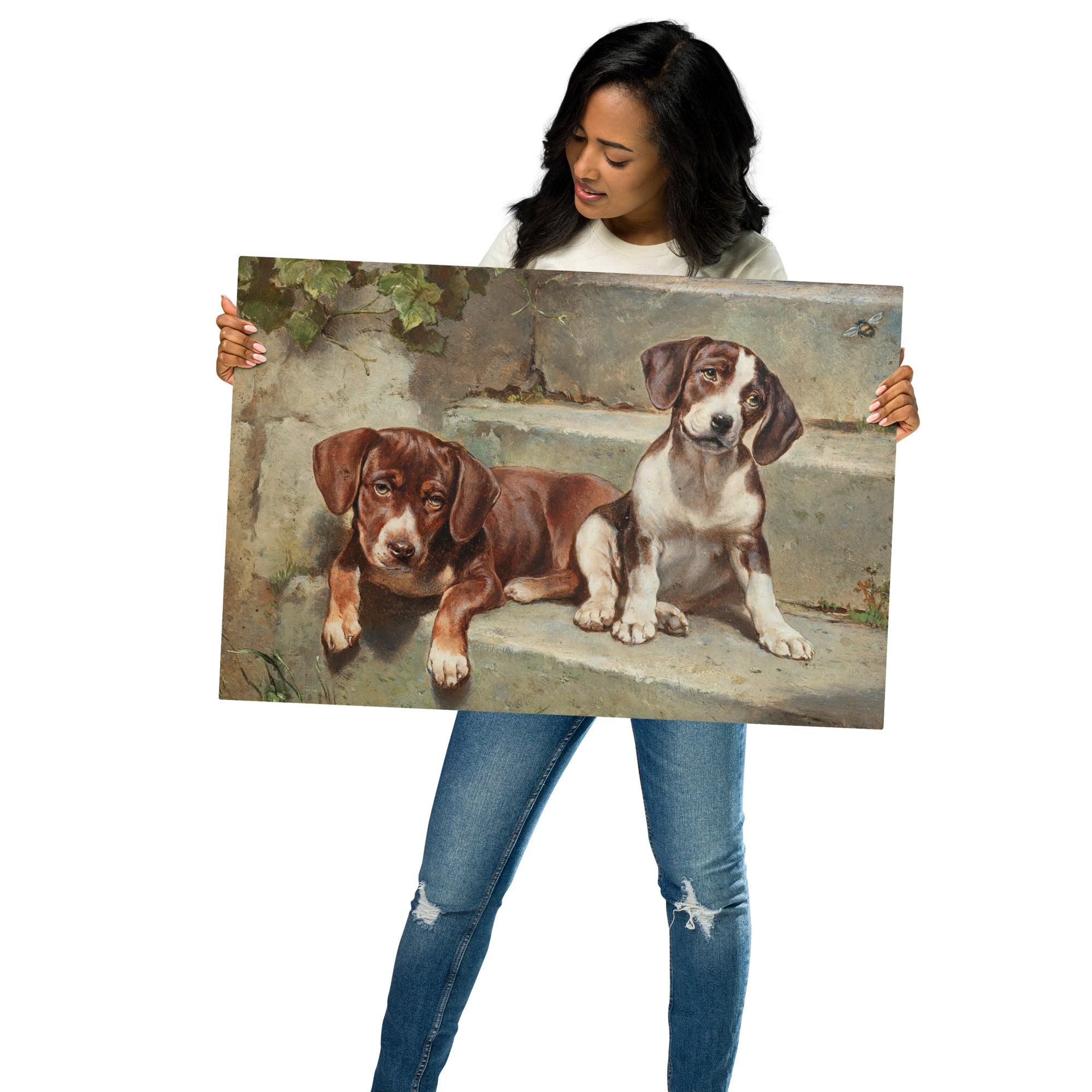 Metal prints Carl Reichert Austrian 1836 1918 Gestörte Siesta