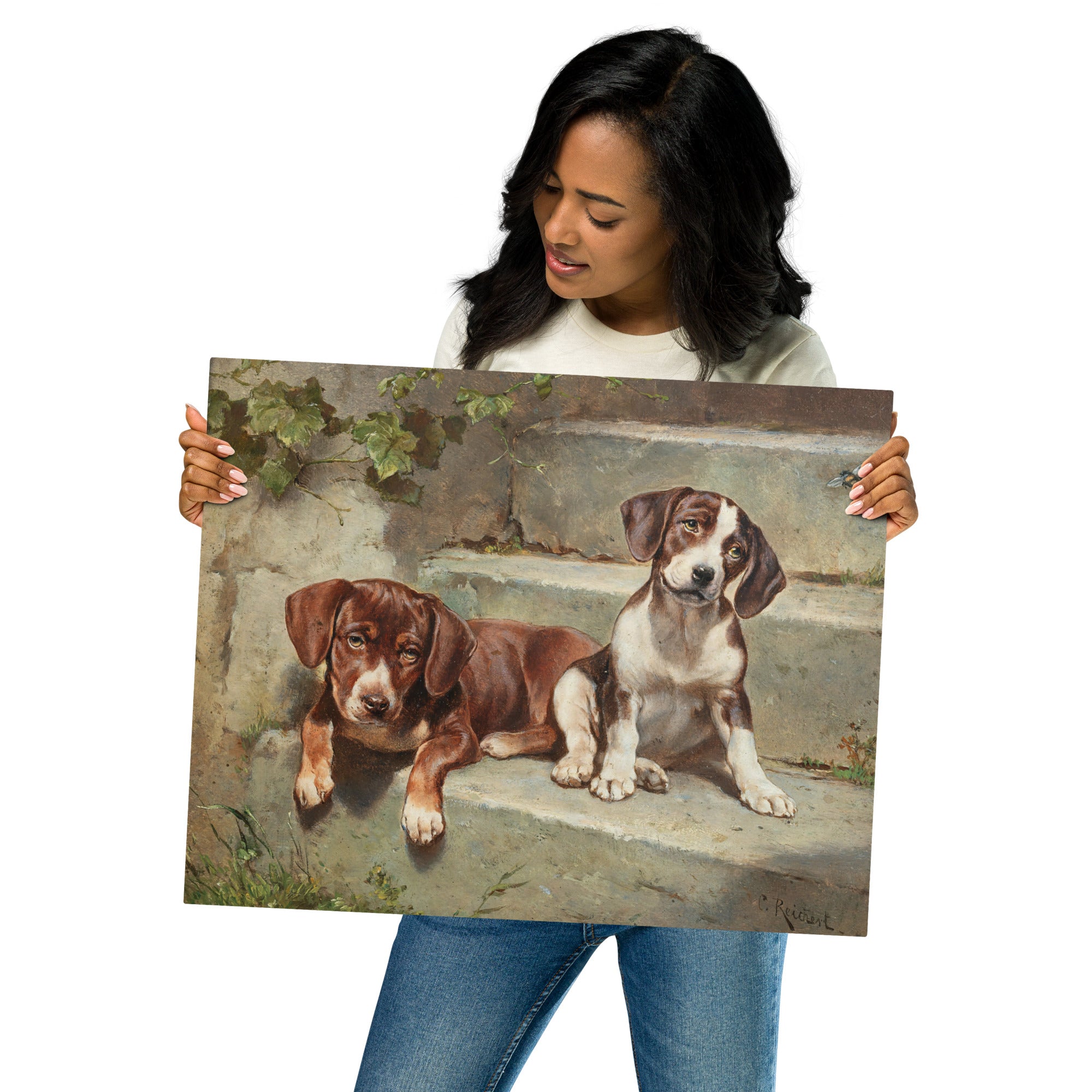 Metal prints Carl Reichert Austrian 1836 1918 Gestörte Siesta