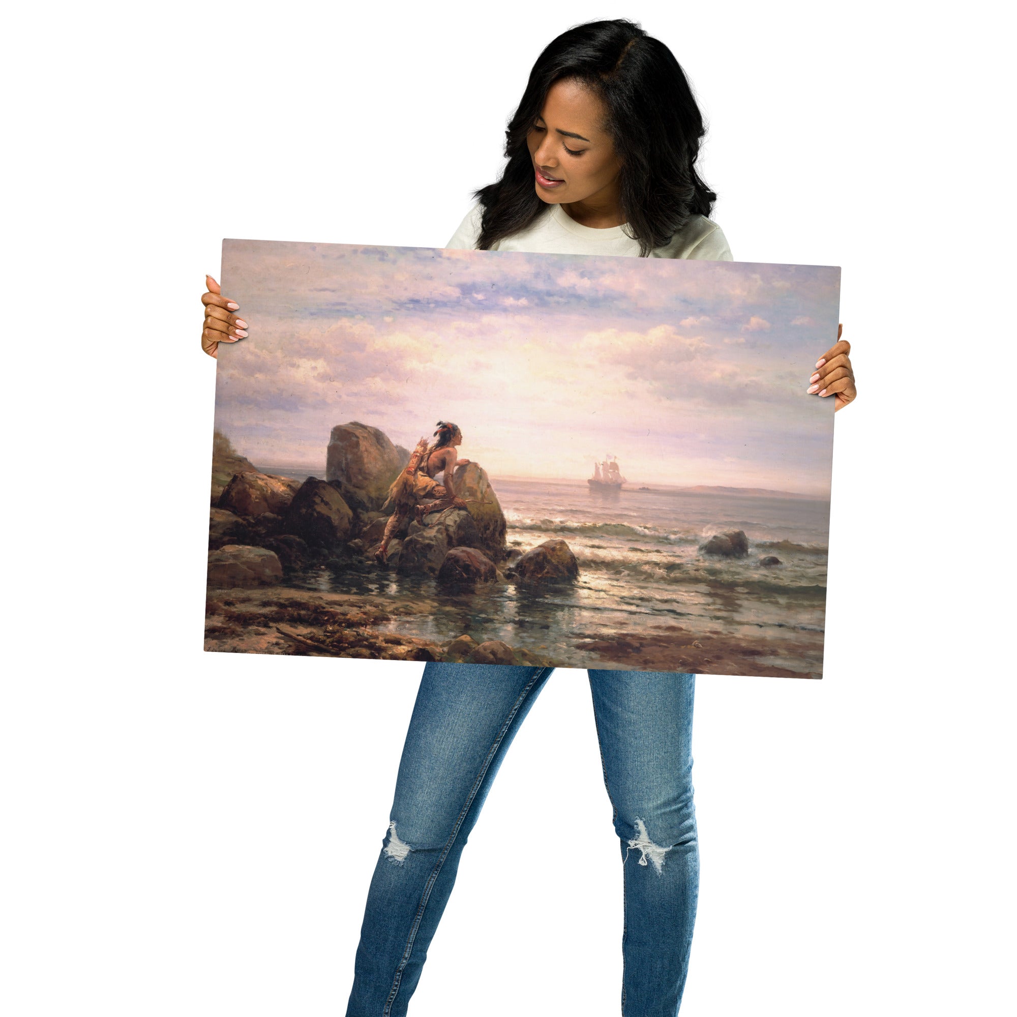 Metal prints Edward Moran American 1829 1901 Henrik Hudson entering New York Harbor 1892