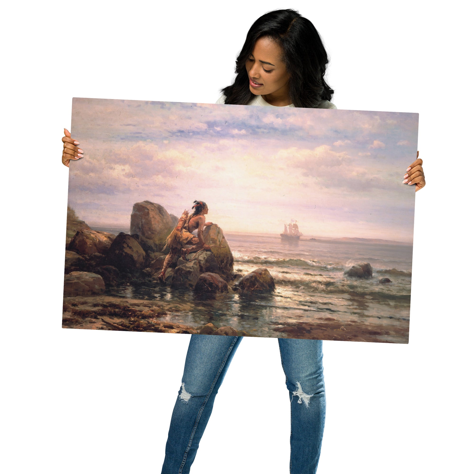 Metal prints Edward Moran American 1829 1901 Henrik Hudson entering New York Harbor 1892