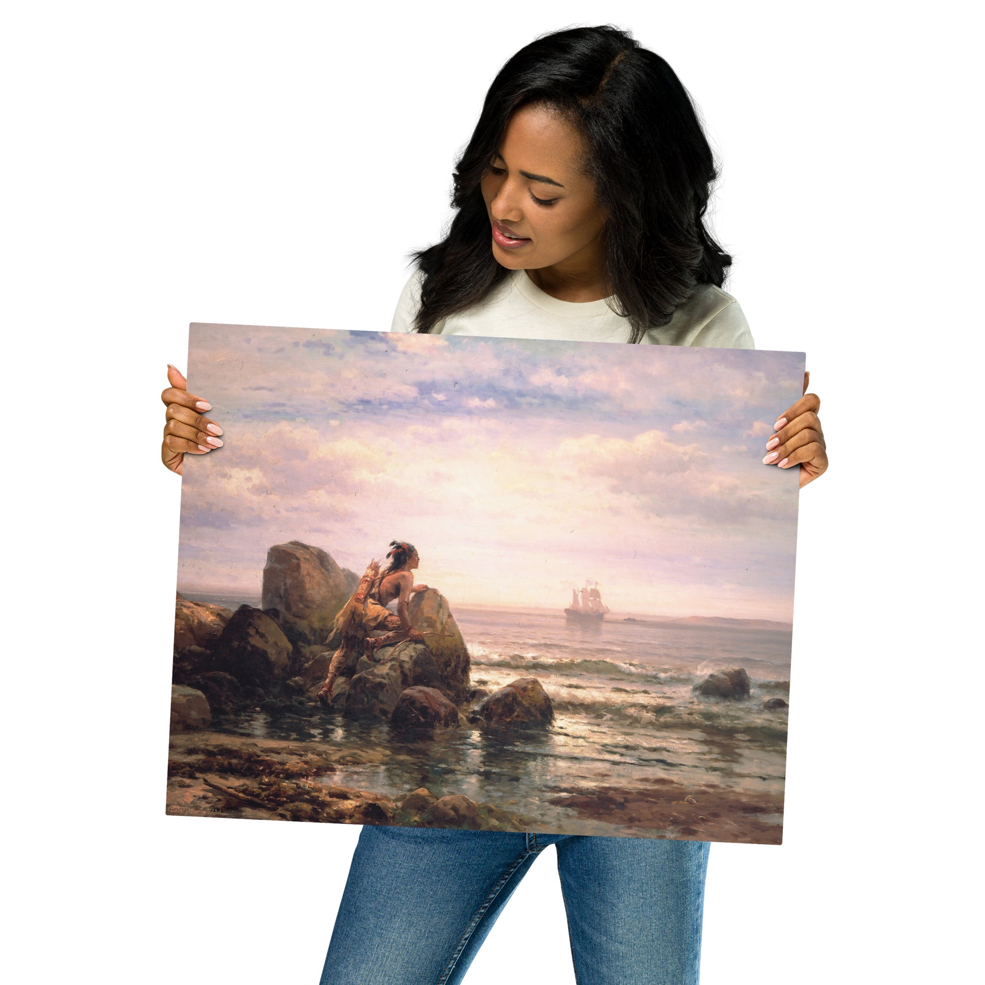 Metal prints Edward Moran American 1829 1901 Henrik Hudson entering New York Harbor 1892