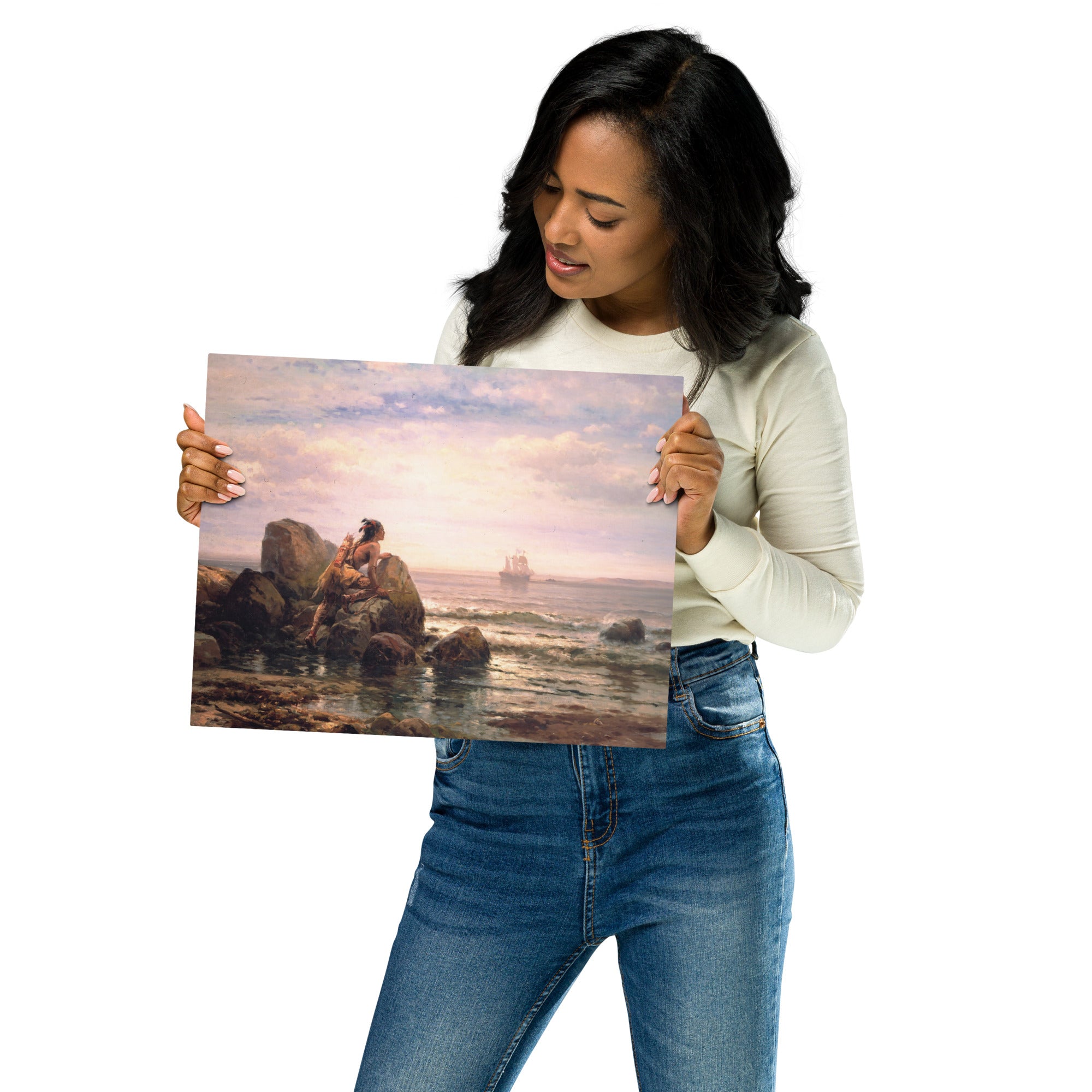 Metal prints Edward Moran American 1829 1901 Henrik Hudson entering New York Harbor 1892