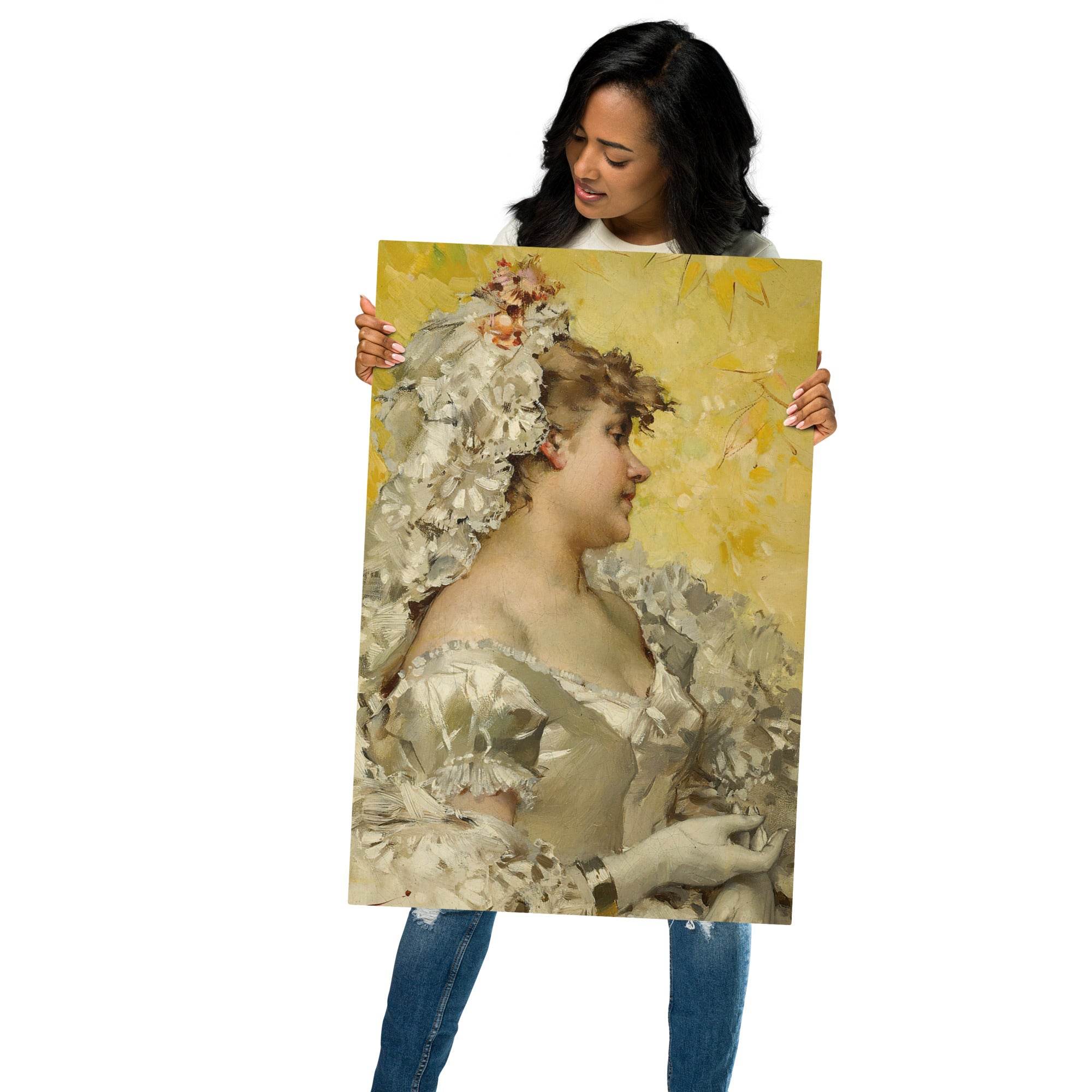 Metal prints Frederik Hendrik Kaemmerer Dutch 1839 1902 Lady In White