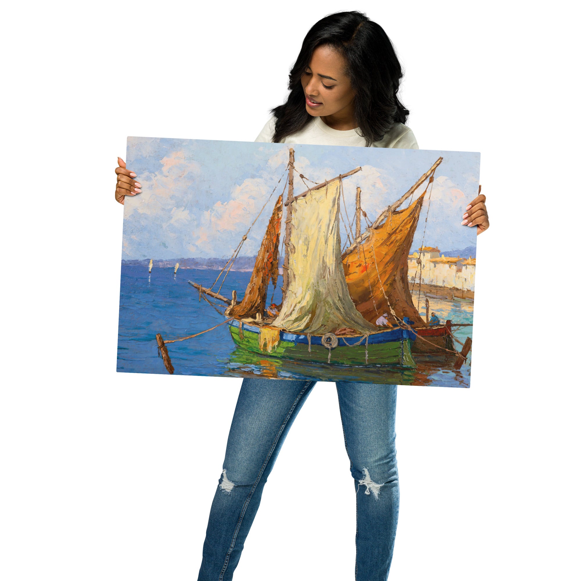 Metal prints Georgy Alexandrovich Lapchine Russian 1885 1950 Le Retour Des Pêcheurs