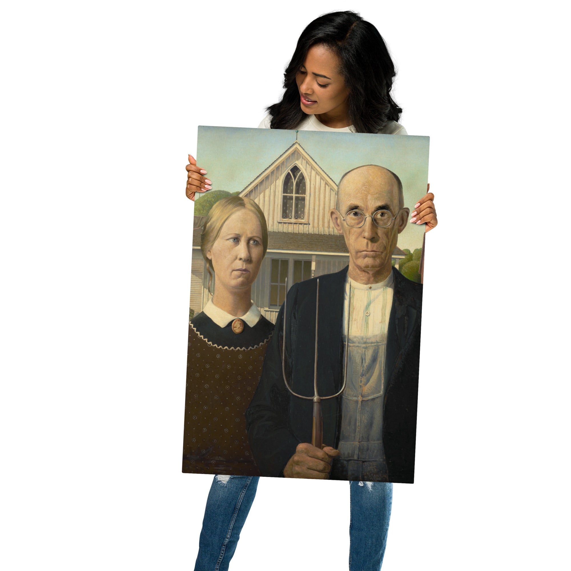 Metal prints Grant Wood American 1891 – 1942 American Gothic 1930