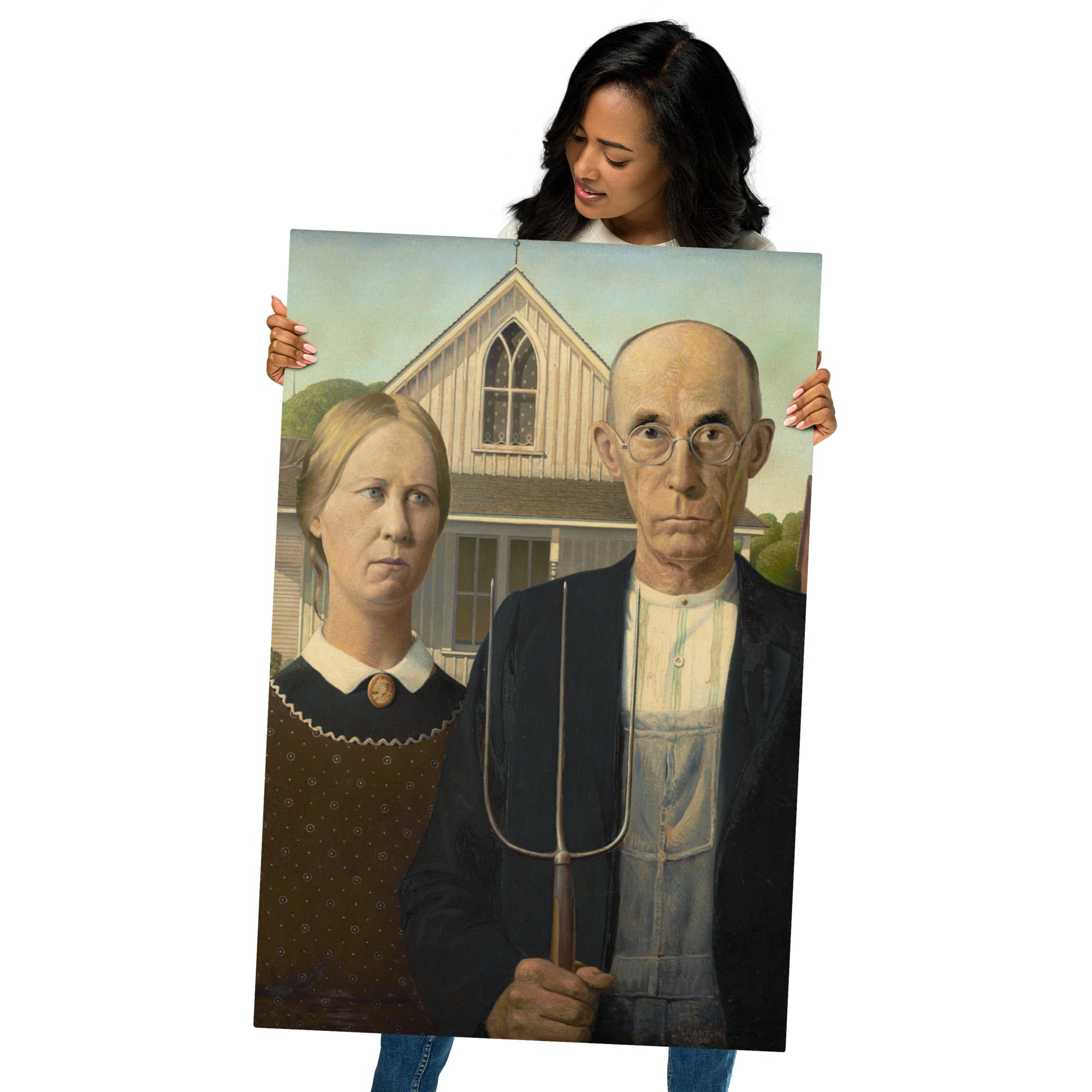 Metal prints Grant Wood American 1891 – 1942 American Gothic 1930