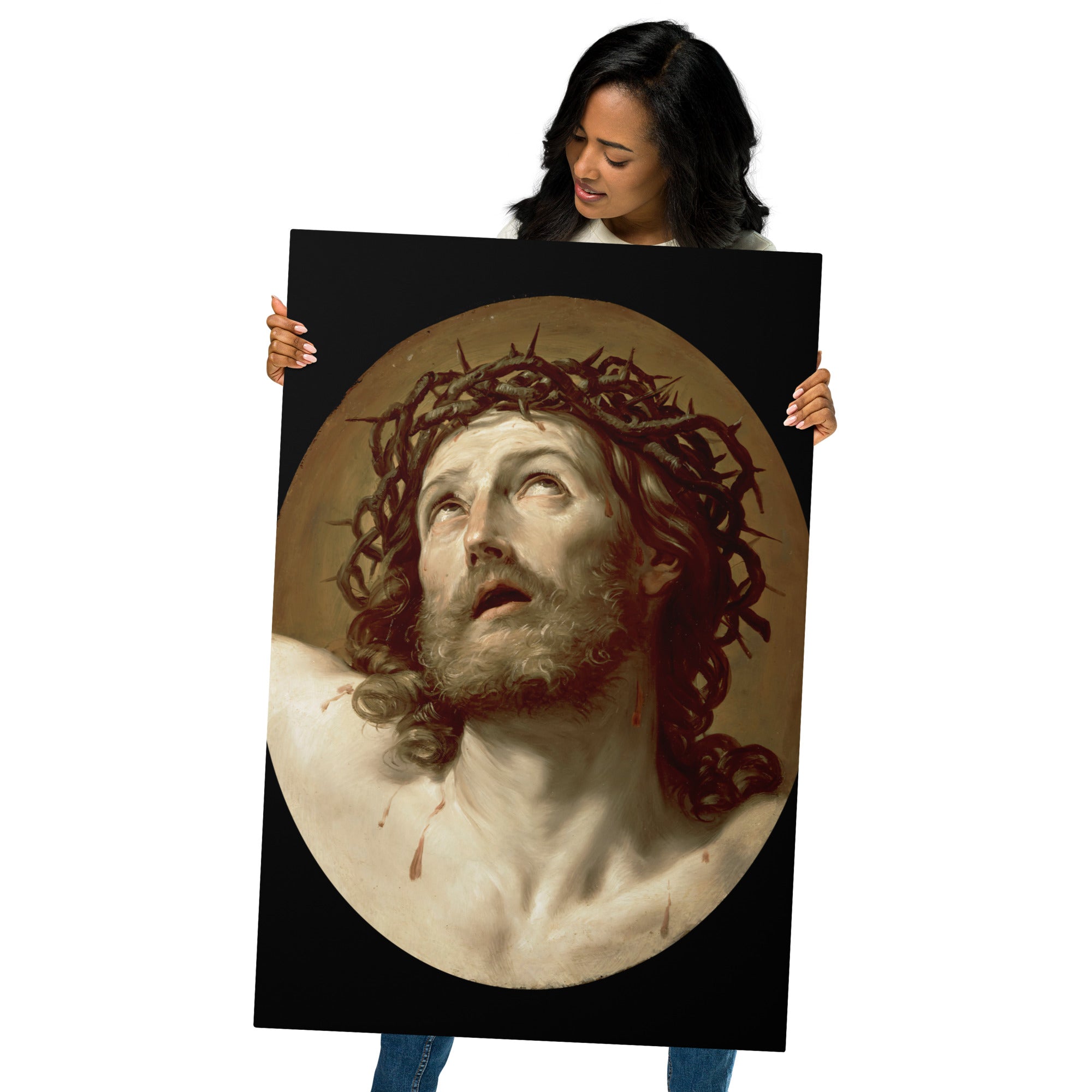 Metal prints Guido Reni Italian 1575 1642 Head Of Christ Crowned With Thorns 1630s