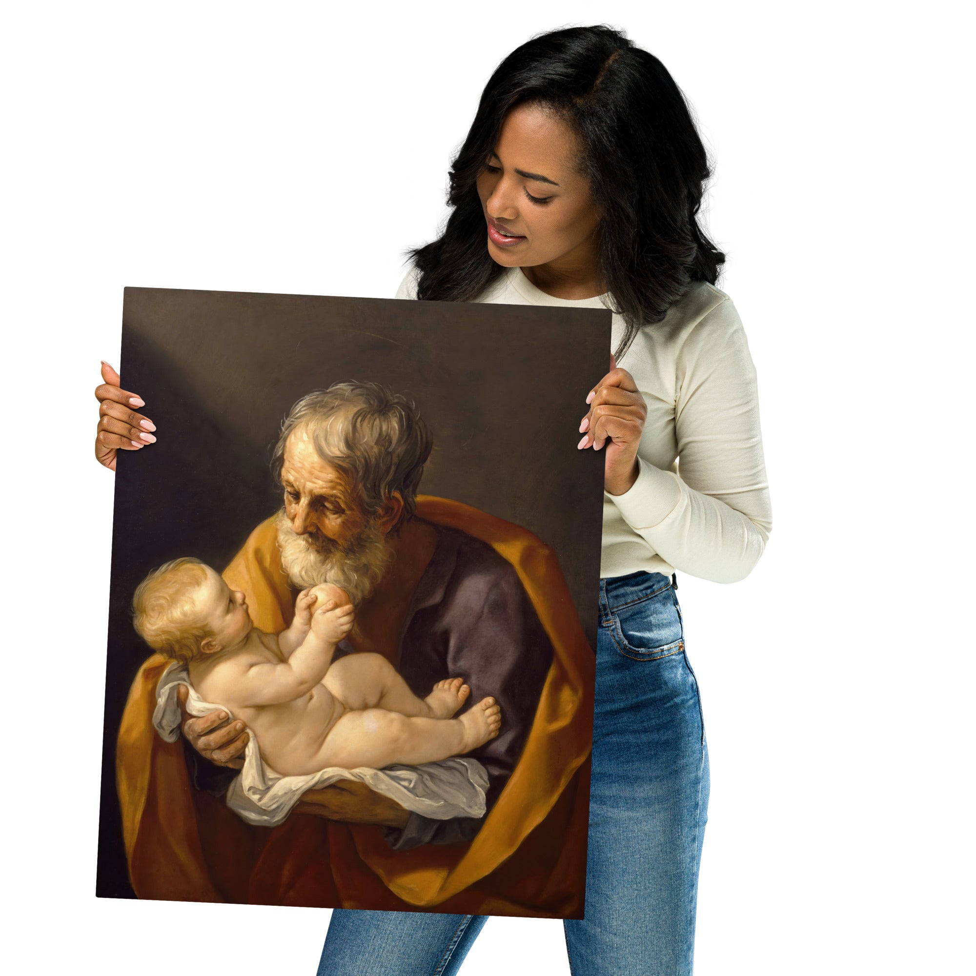 Metal prints Guido Reni Italian 1575 1642 Saint Joseph and the Christ Child