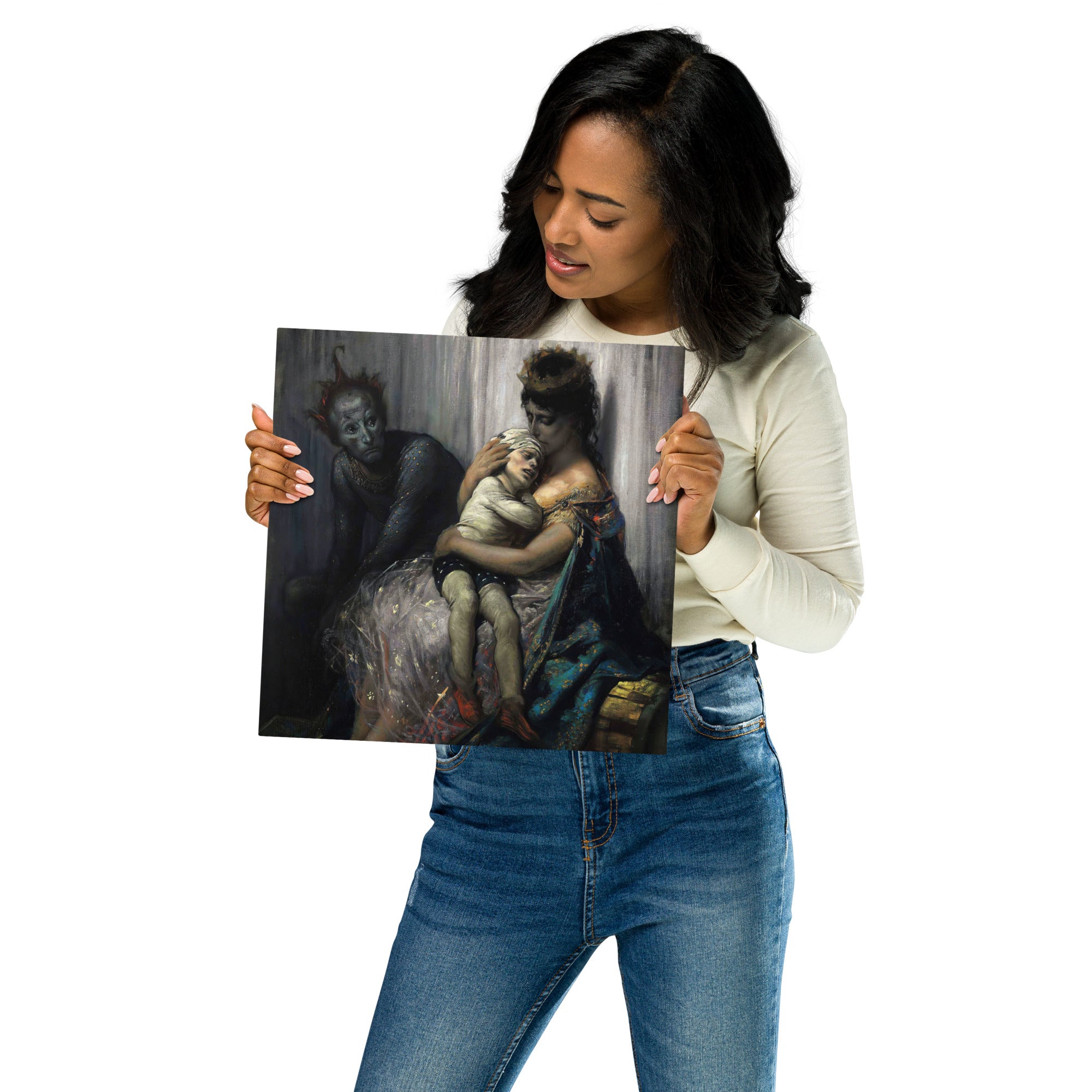 Metal prints Gustave Doré French 1832 1883 La famille du saltimbanque l’enfant blessé 1853