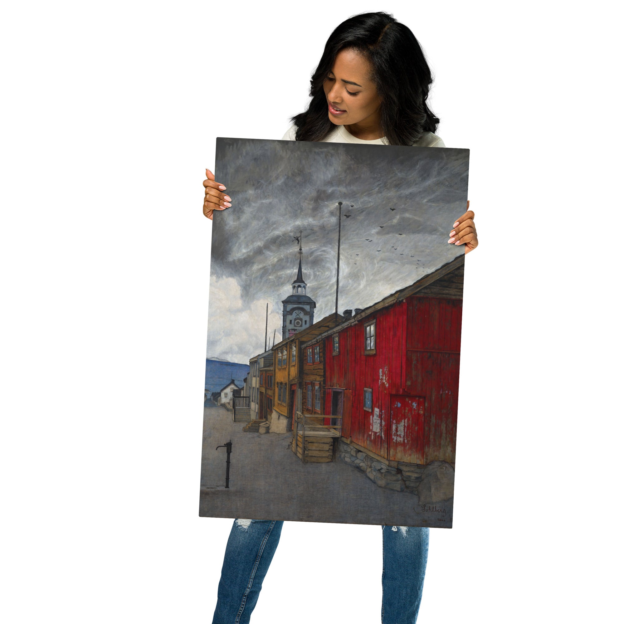 Metal prints Harald Sohlberg Norwegian 1877 1935 Street in Røros 1902