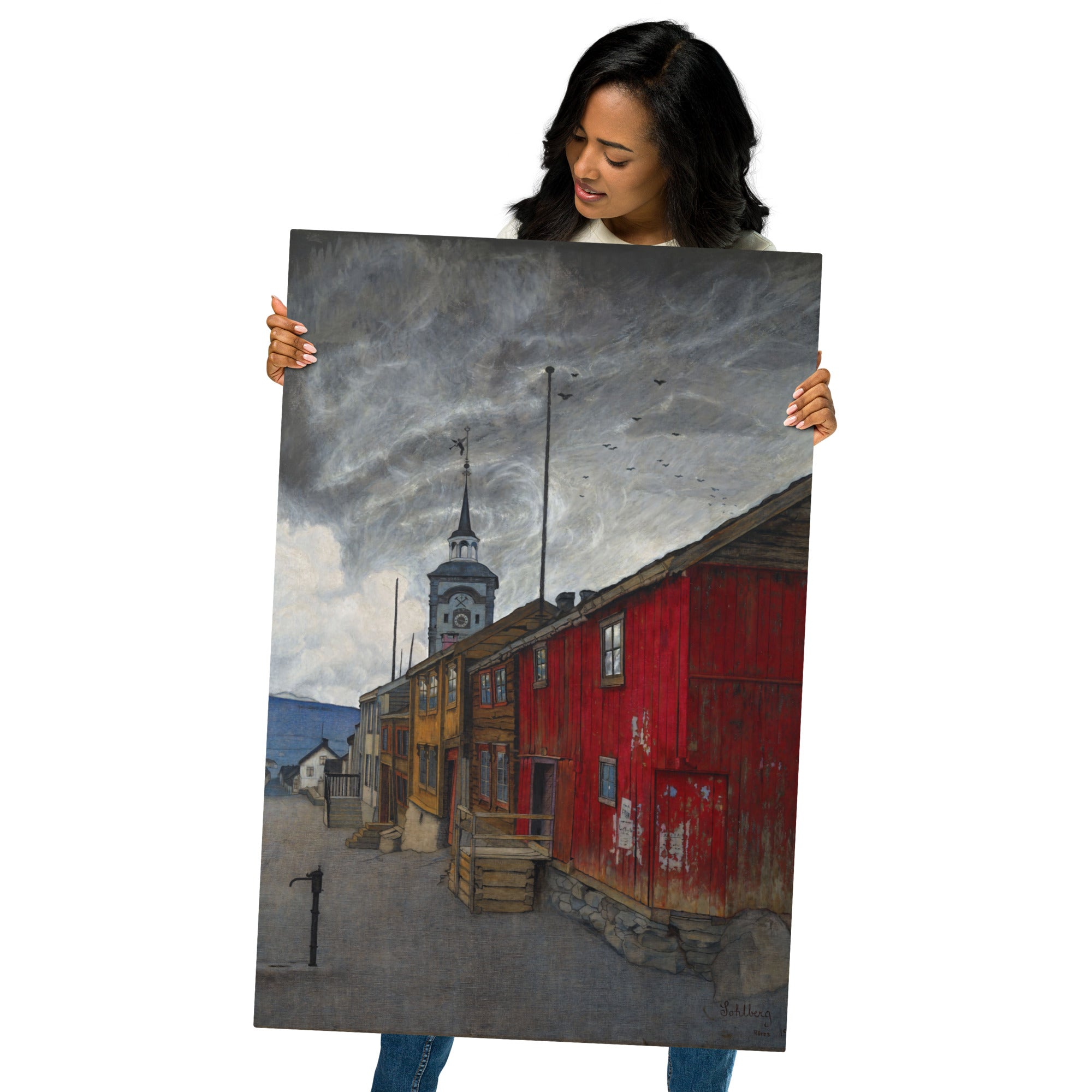 Metal prints Harald Sohlberg Norwegian 1877 1935 Street in Røros 1902