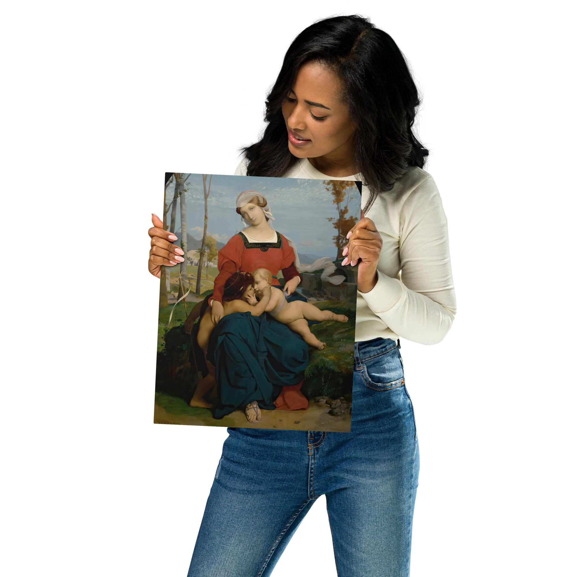 Metal prints Jean Léon Gérôme French 1824 1904 La Vierge L’enfant Jesus Et Saint Jean 1848