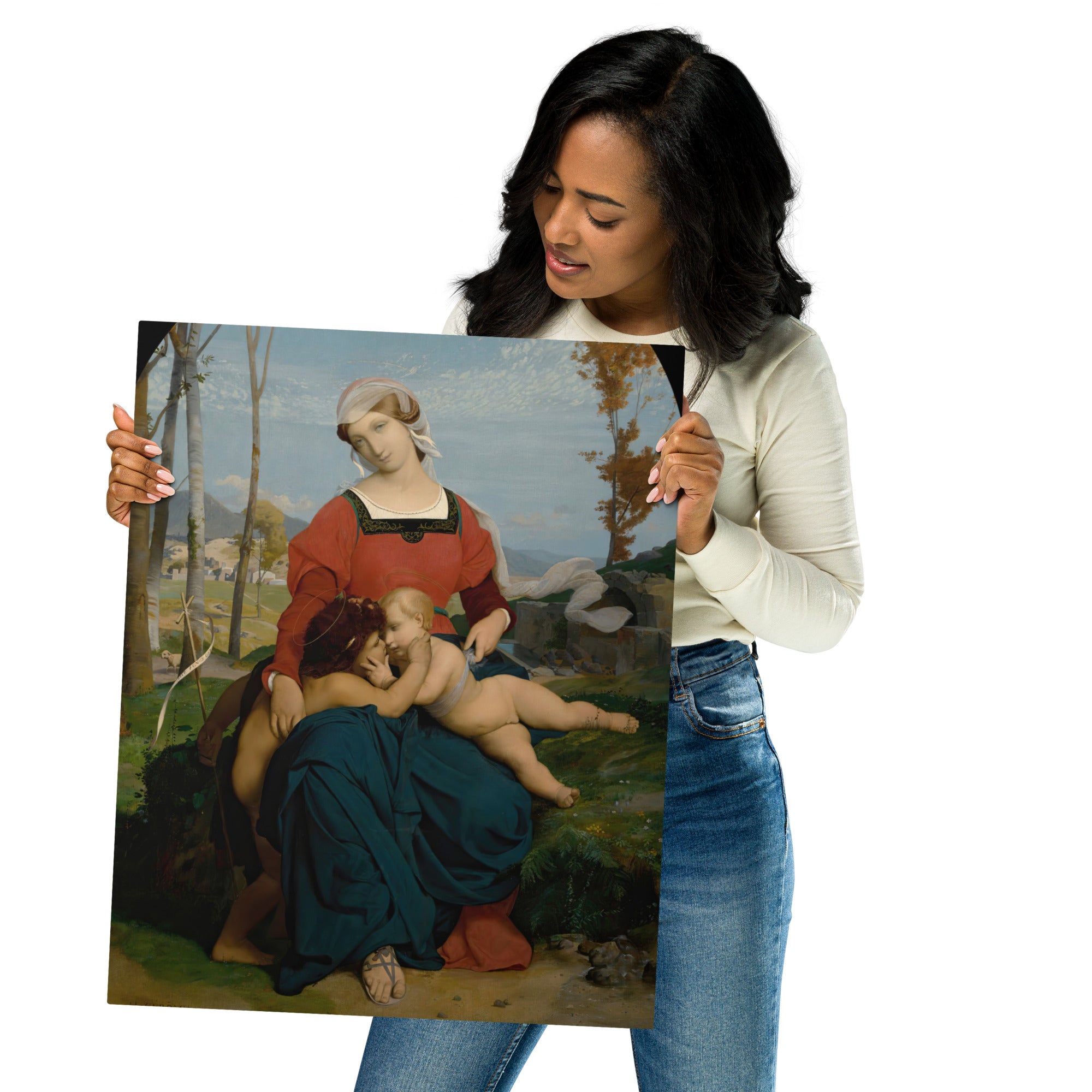 Metal prints Jean Léon Gérôme French 1824 1904 La Vierge L’enfant Jesus Et Saint Jean 1848